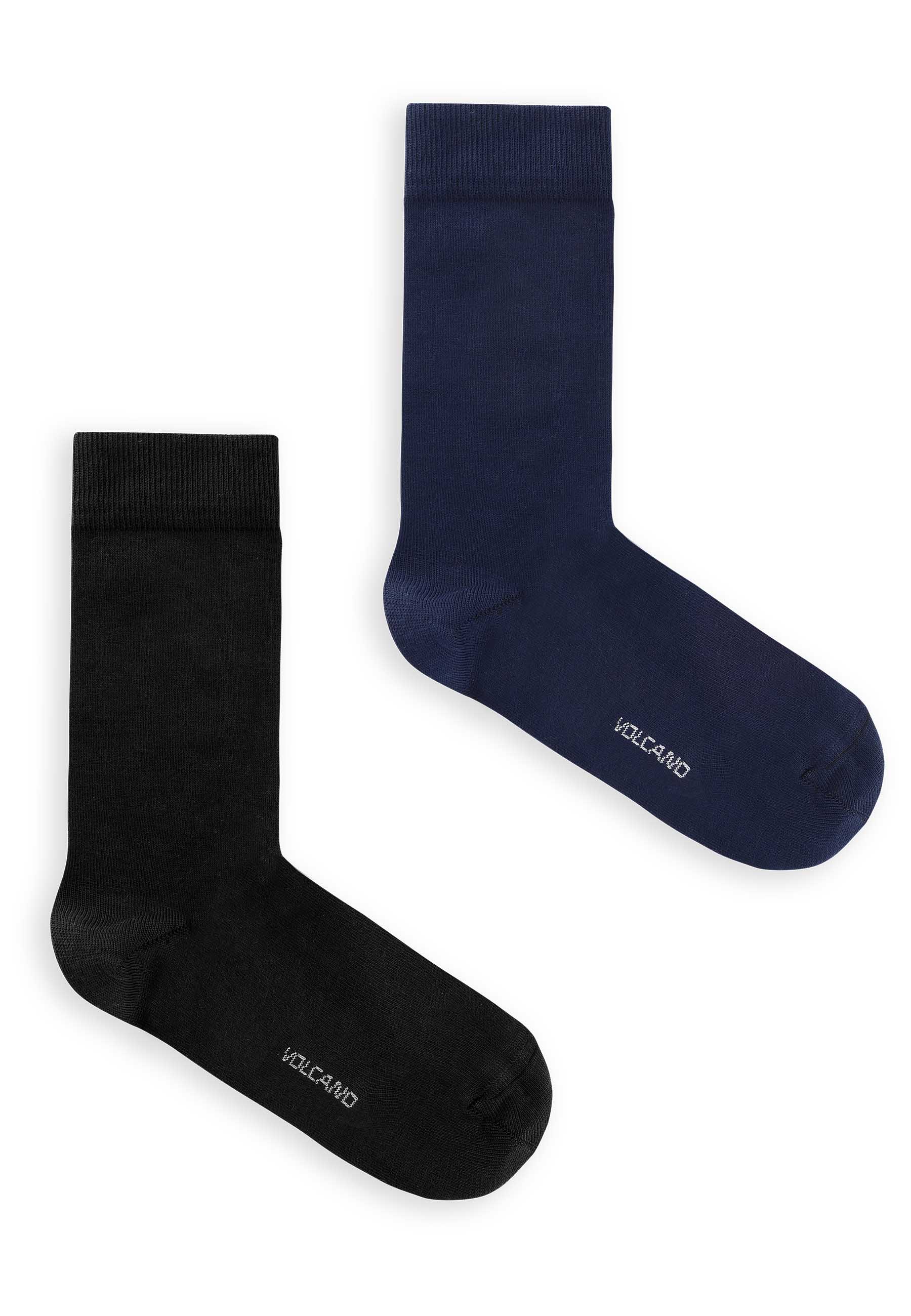 Klasyczne skarpety męskie czarne i granatowe A-REO, dwupak