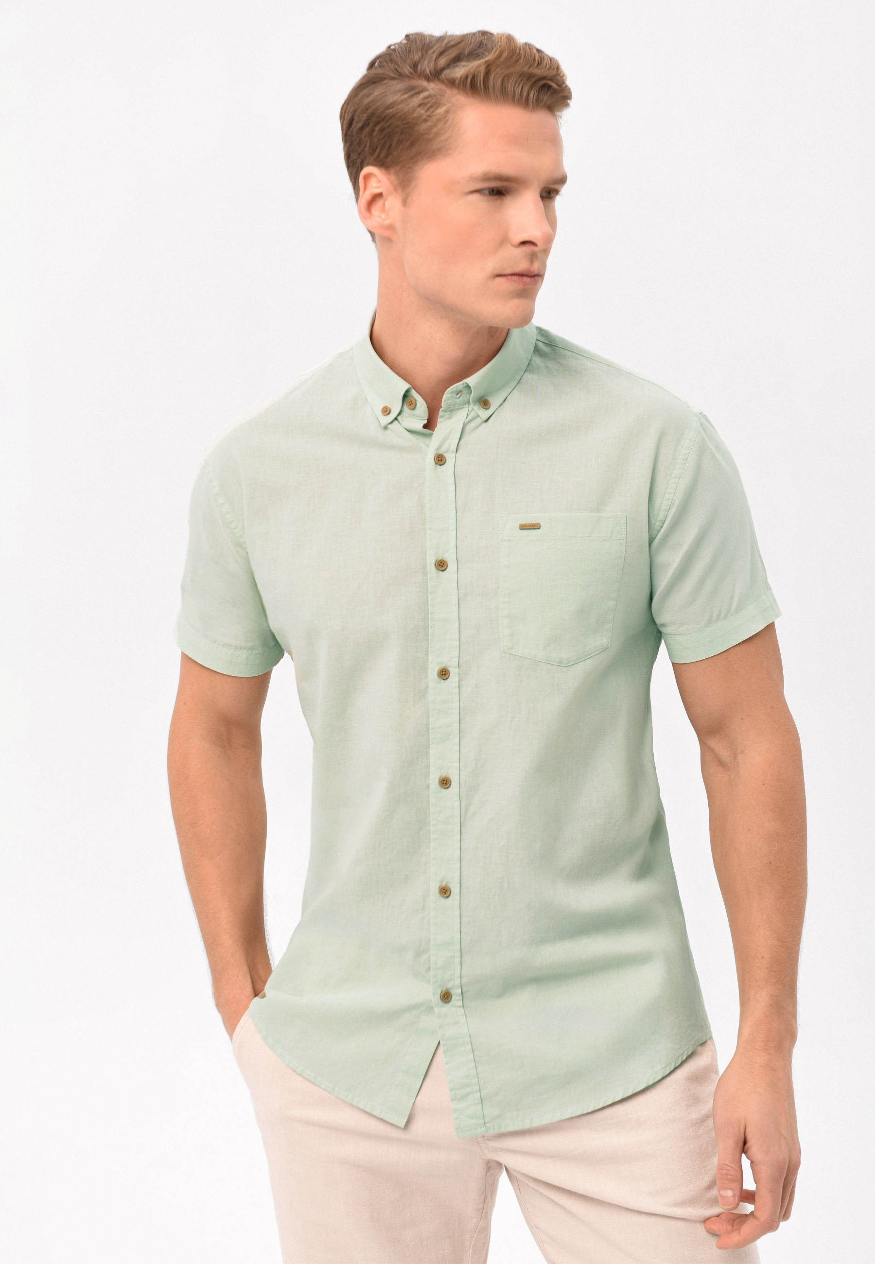 Koszula z lnem, Regular Fit, C-LIN