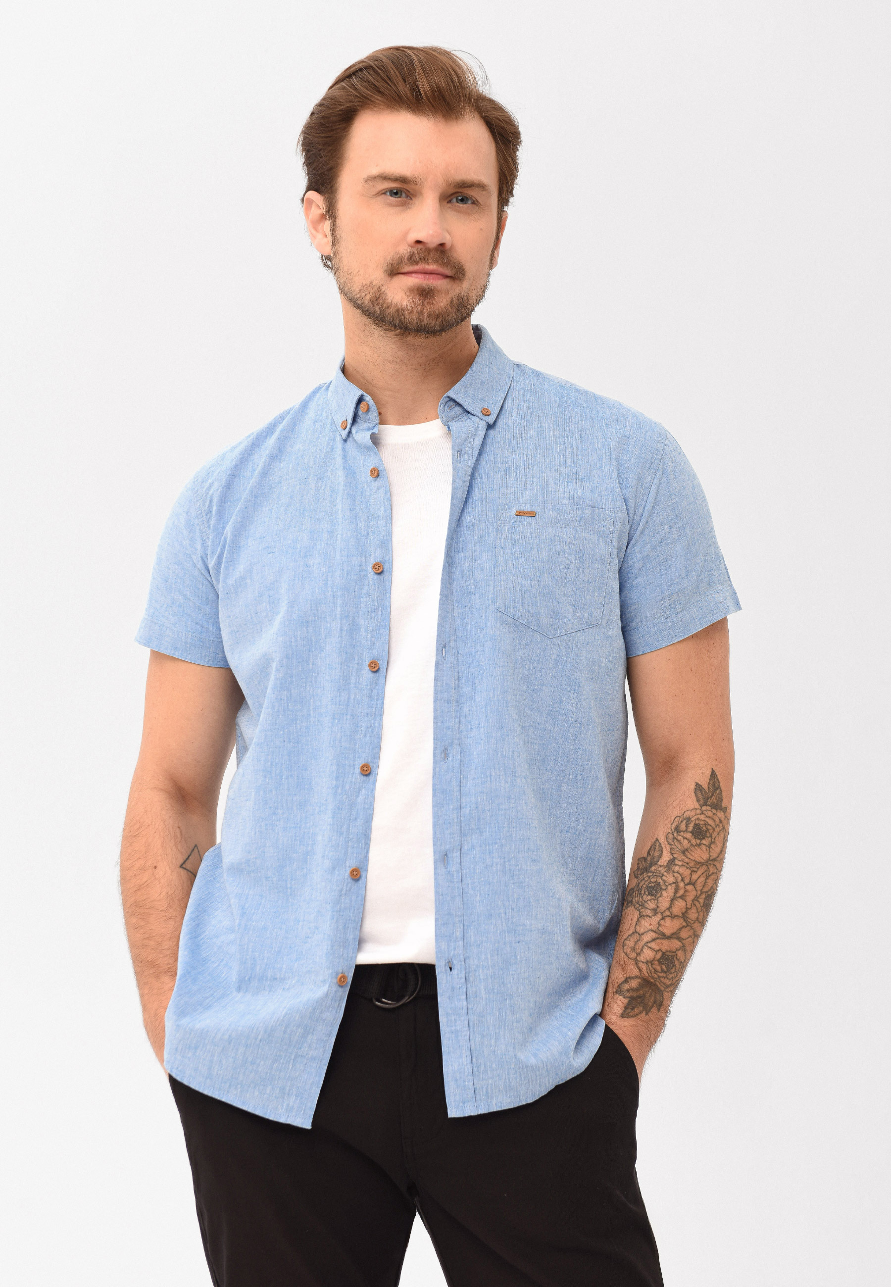 Koszula z lnem, Regular Fit, C-LIN