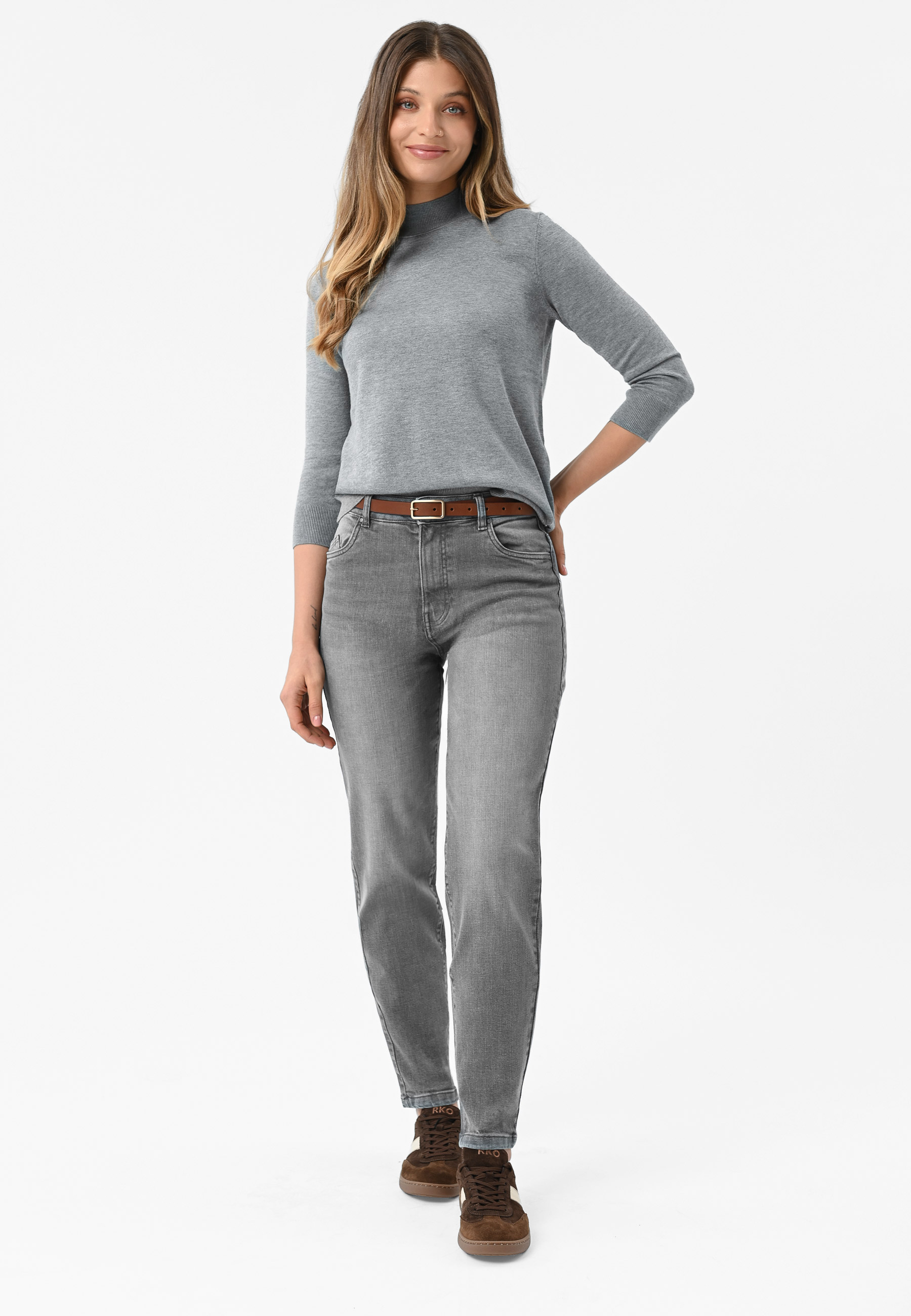 Jeansy damskie, Mom Fit, D-FENCY