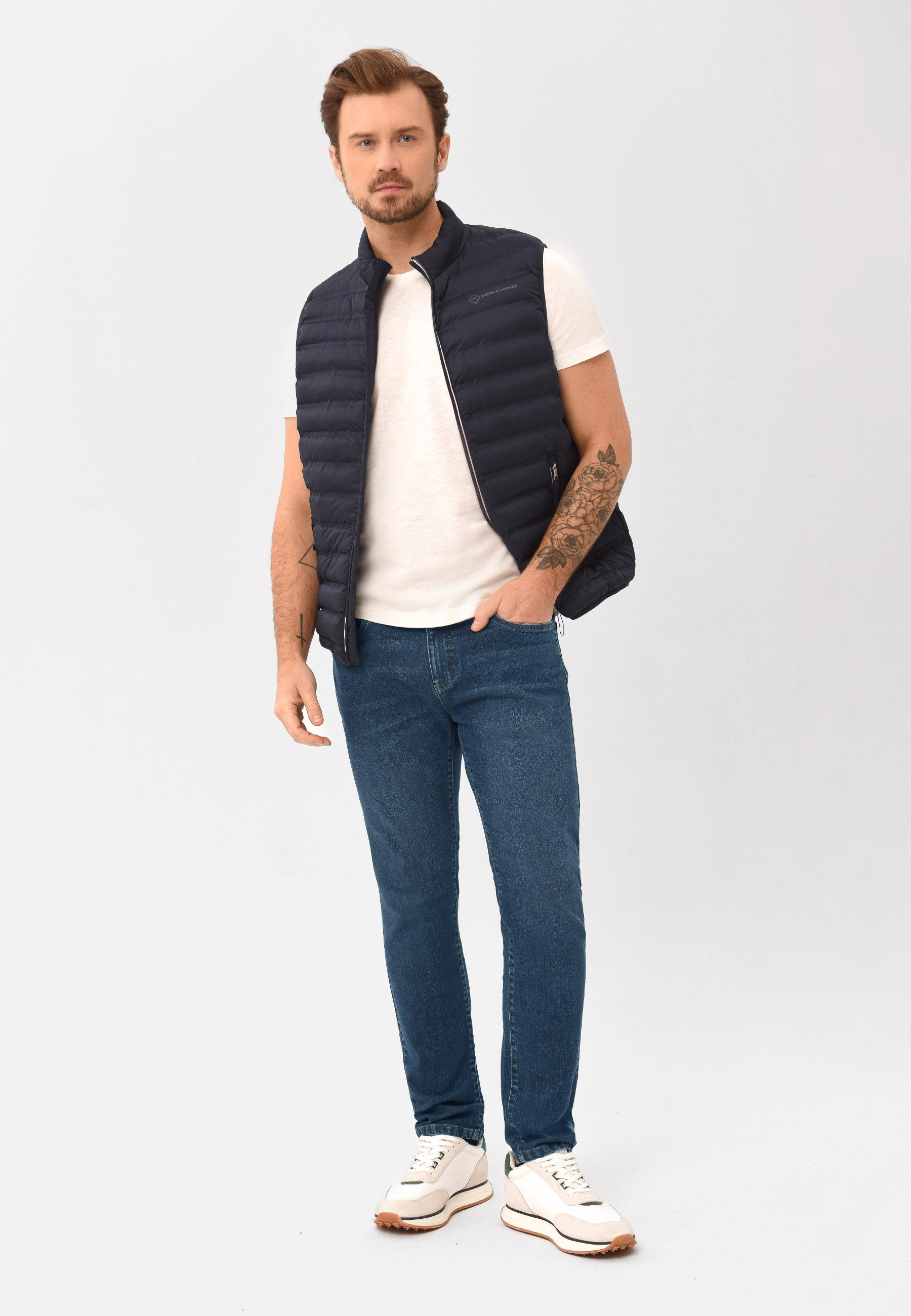 Granatowe jeansy, Regular Fit, D-JERRY 57