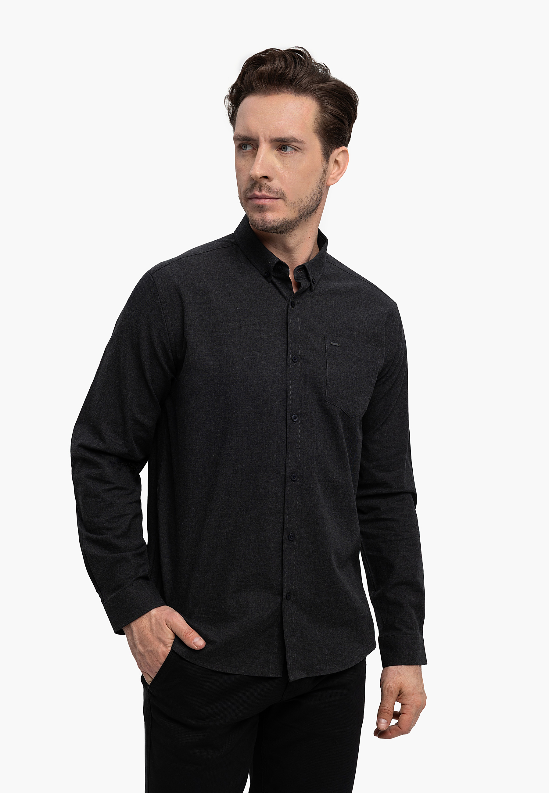 Grafitowa koszula, Slim Fit, K-BERI