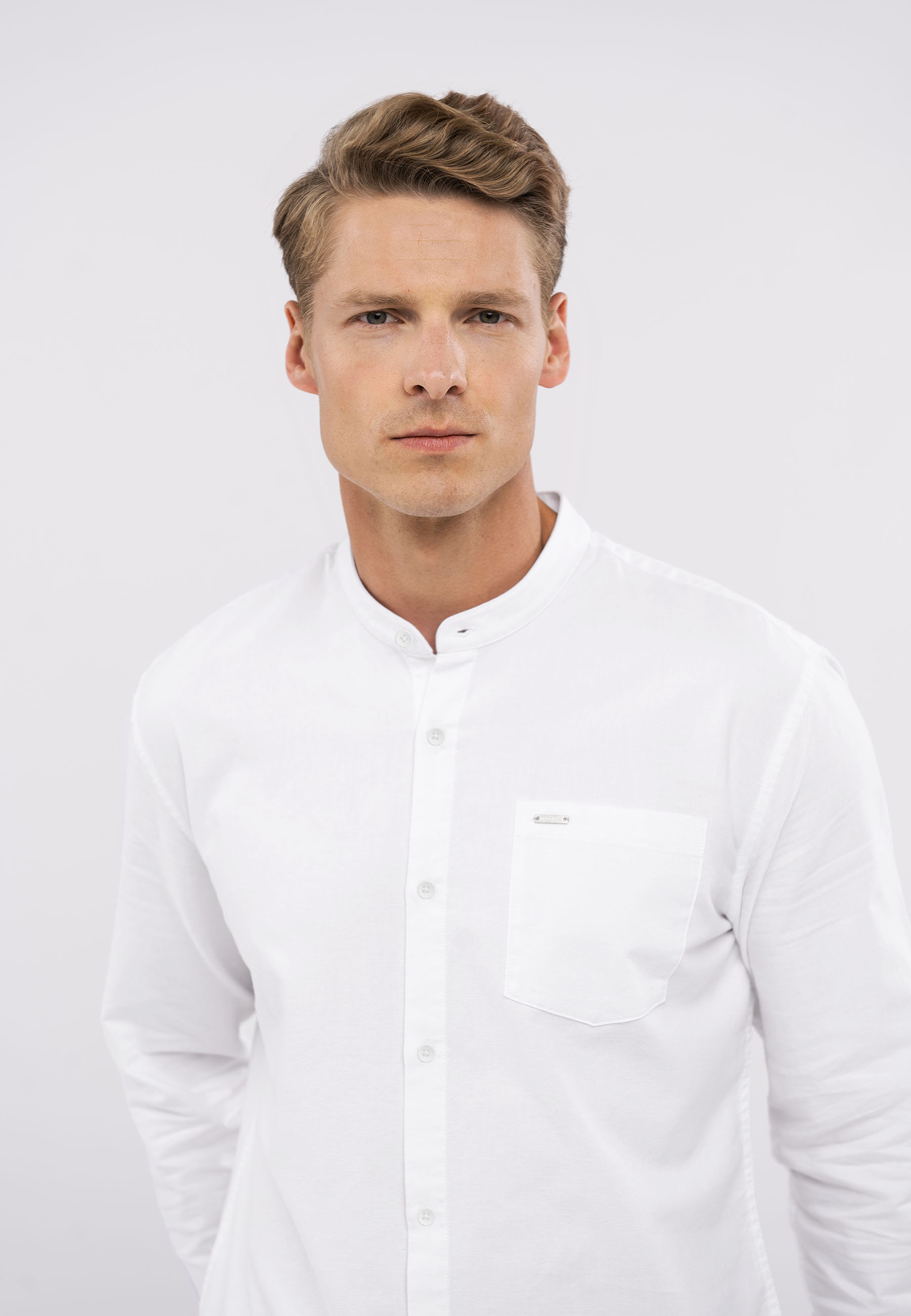 Koszula ze stójką, Slim Fit, K-LANGE