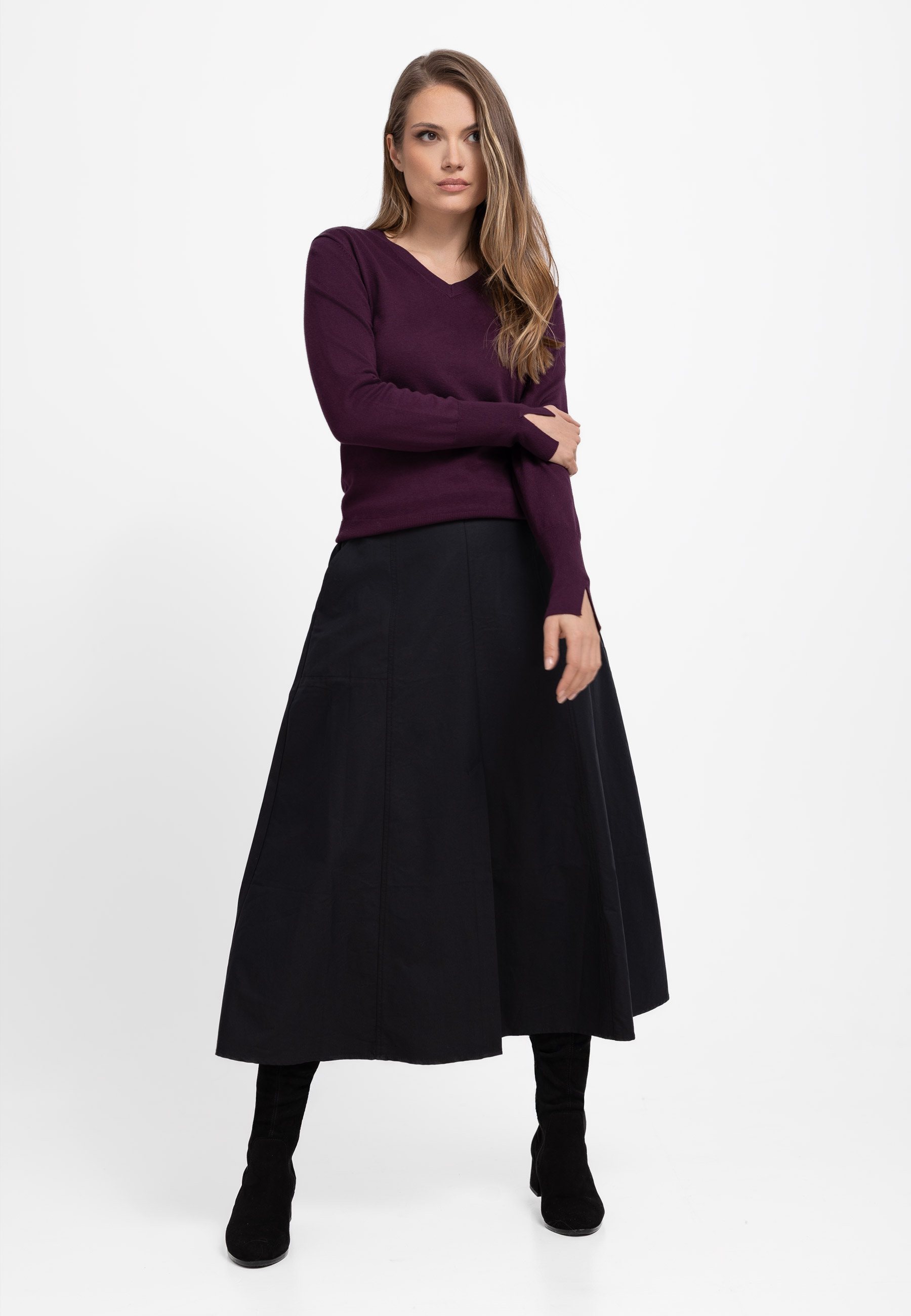 Sweter z dekoltem w serek S-NELI