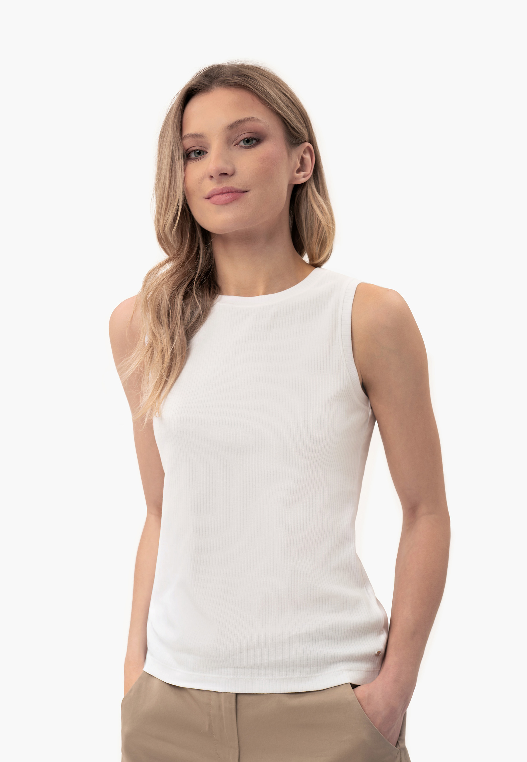 Prążkowany top, Slim Fit, T-DEMI