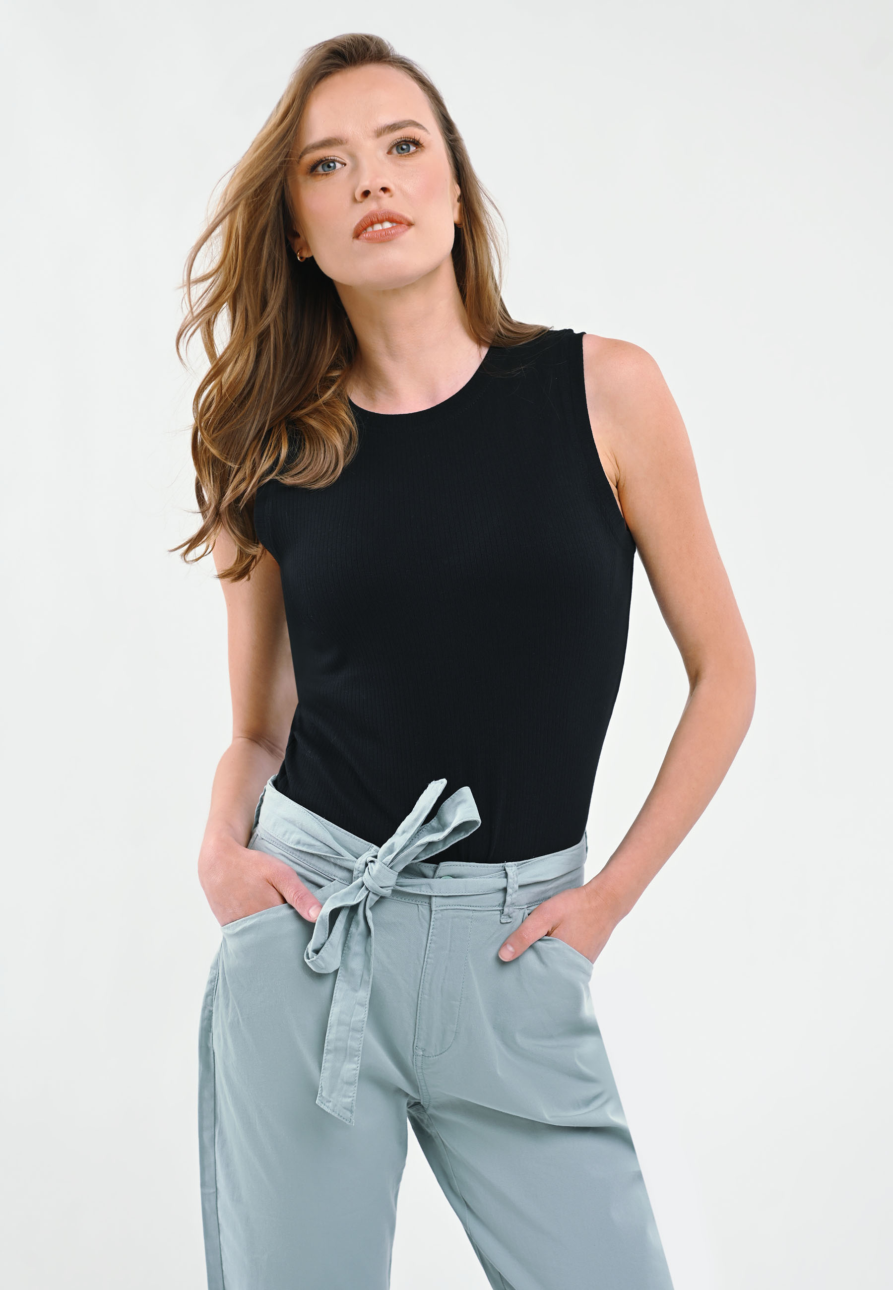 Prążkowany top, Slim Fit, T-DEMI