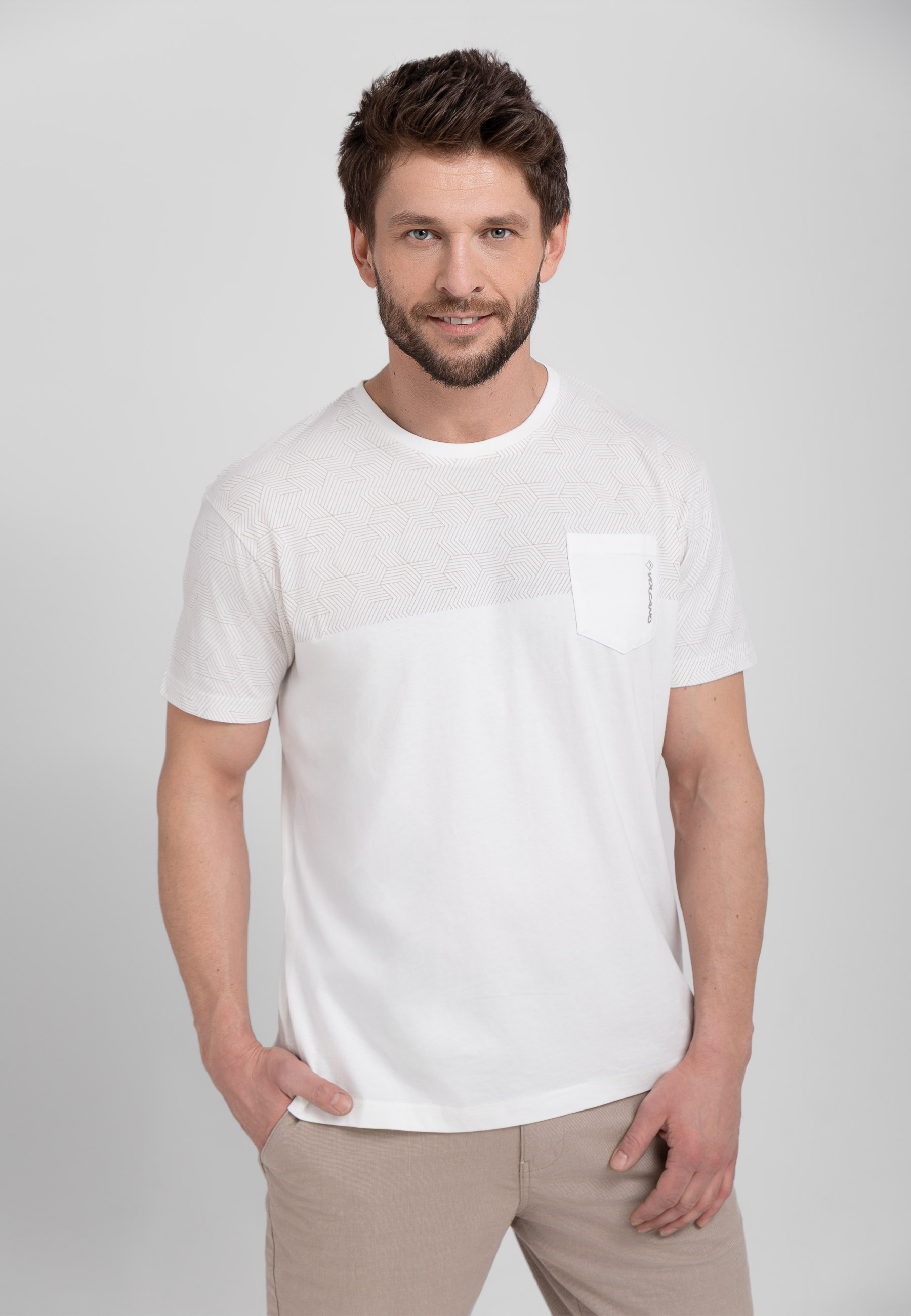 T-shirt z kieszonką, Comfort Fit, T-FAMY