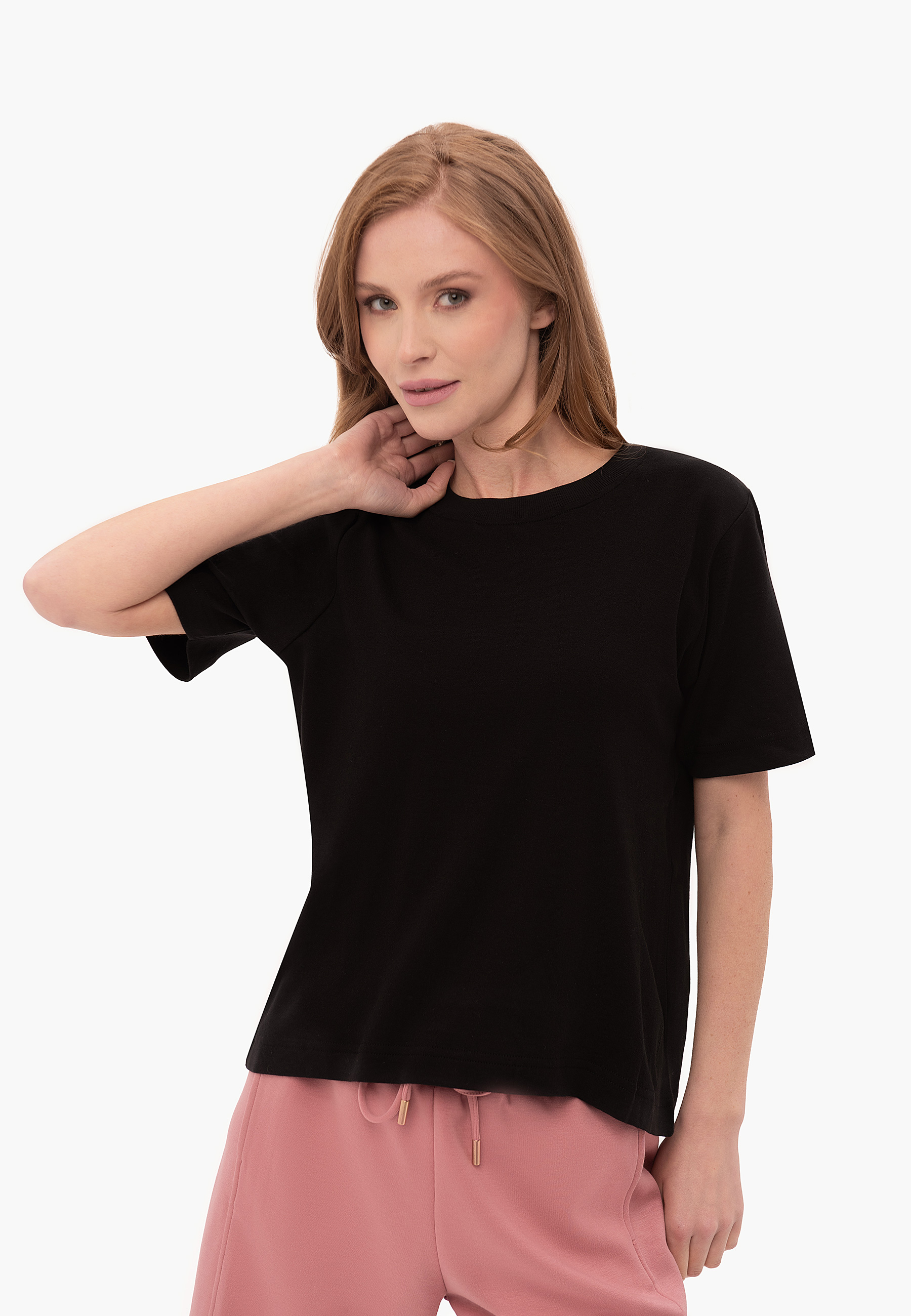 Gładka koszulka, Comfort Fit, T-LENI
