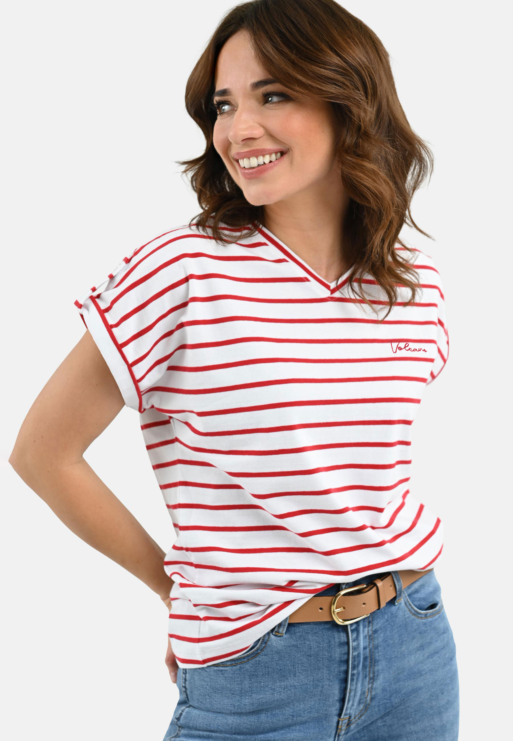 T-shirt w paski, Comfort Fit, T-PORTO