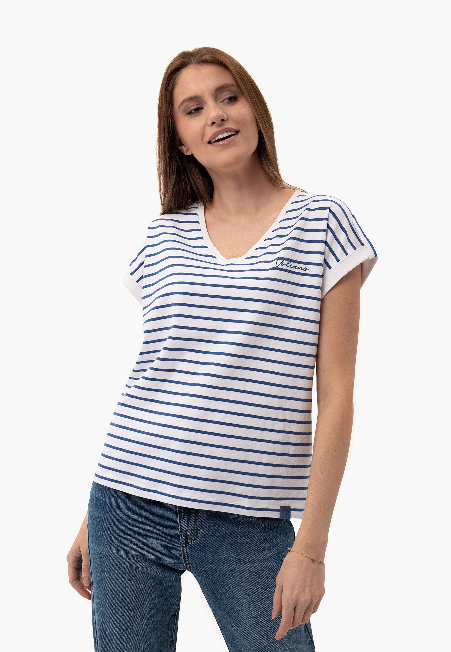 T-shirt w paski, Comfort Fit, T-PORTO