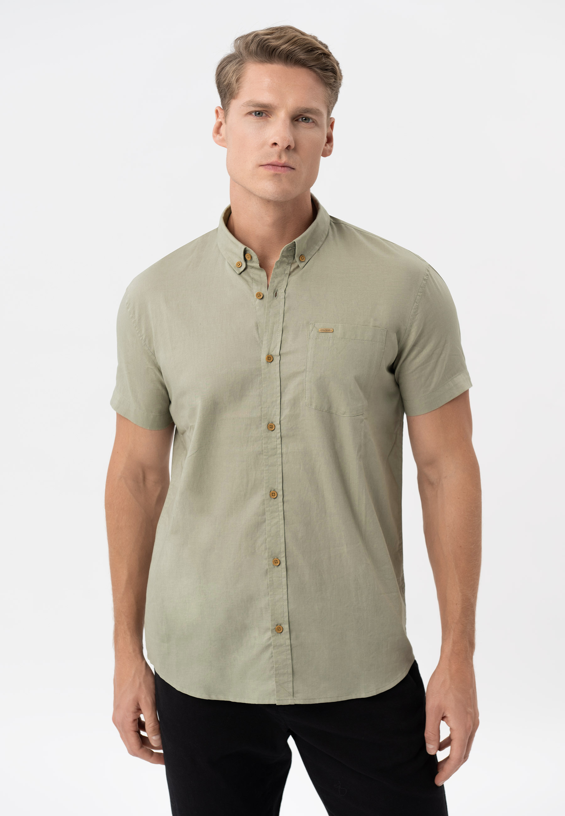 Koszula z lnem, Regular Fit, C-LIN