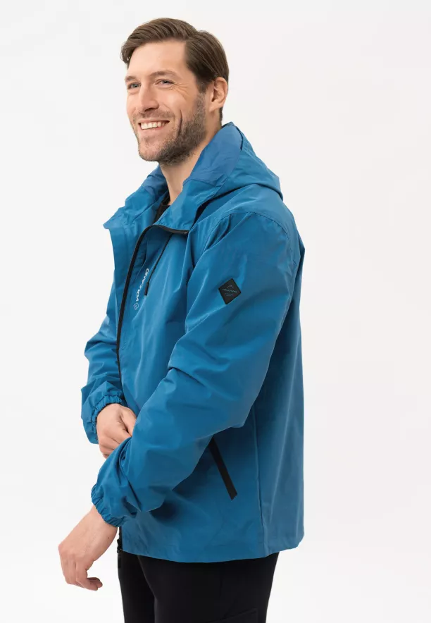 Kurtka przeciwdeszczowa męska niebieska J-KENZI