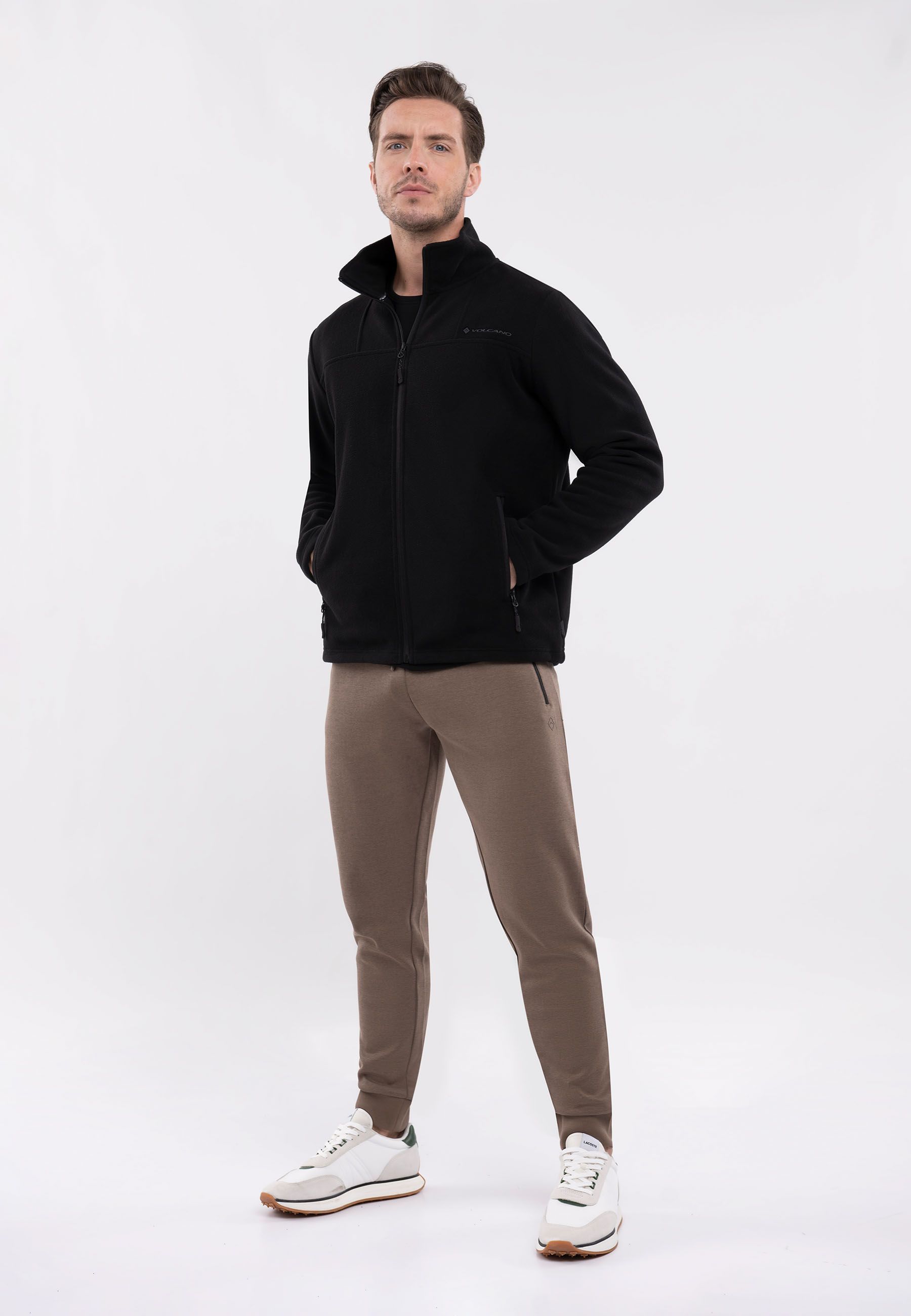 Czarny polar m ski ze stojk F RICO