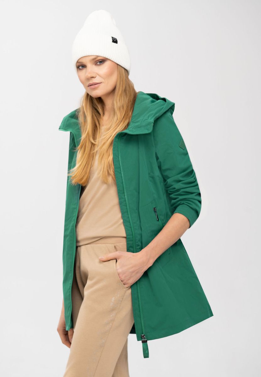 Palm × GREEN BOWL Nylon Full Zip Parka Zielona kurtka parka damska J-BILLIE