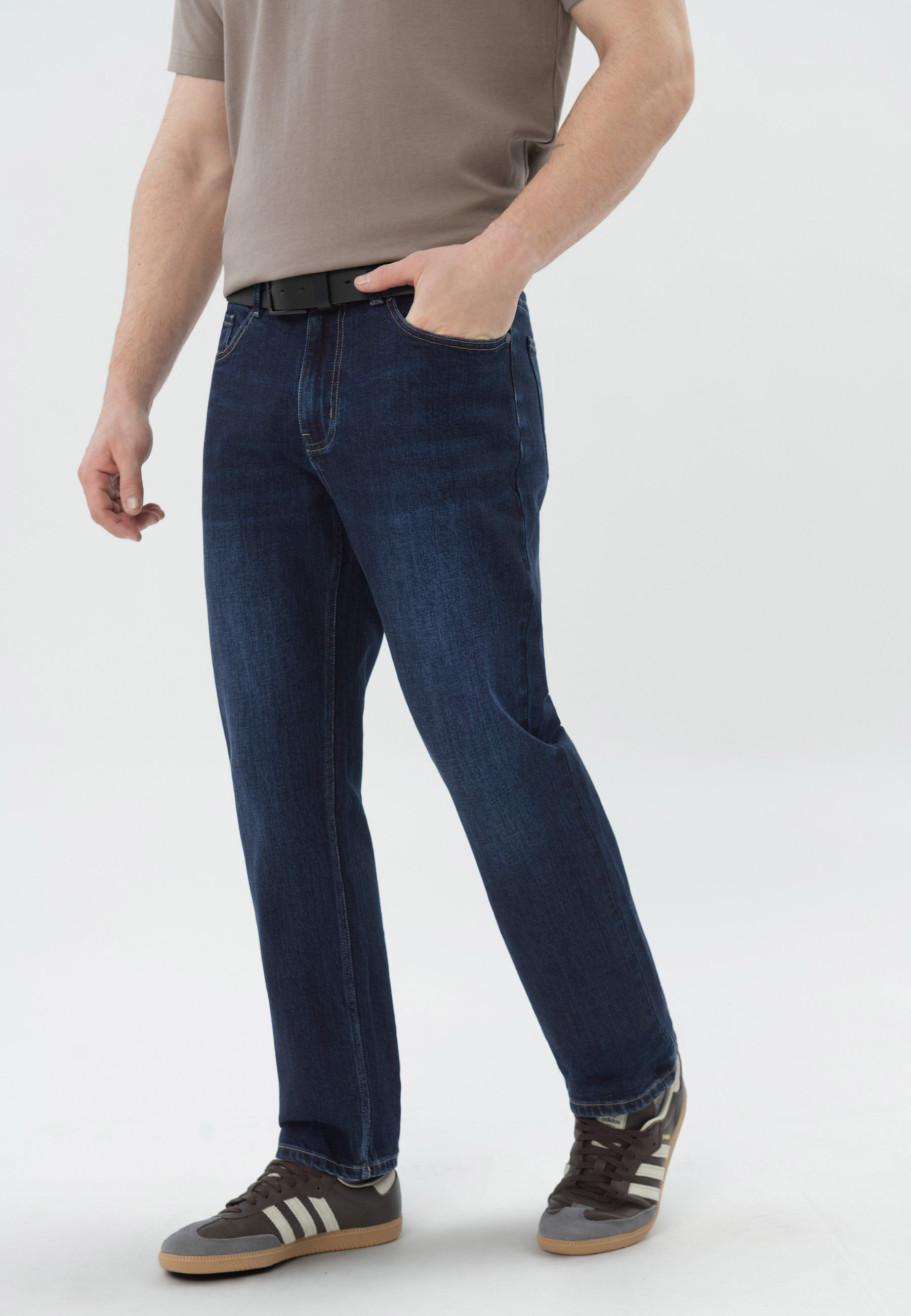 Granatowe jeansy, Regular Fit, D-JERRY
