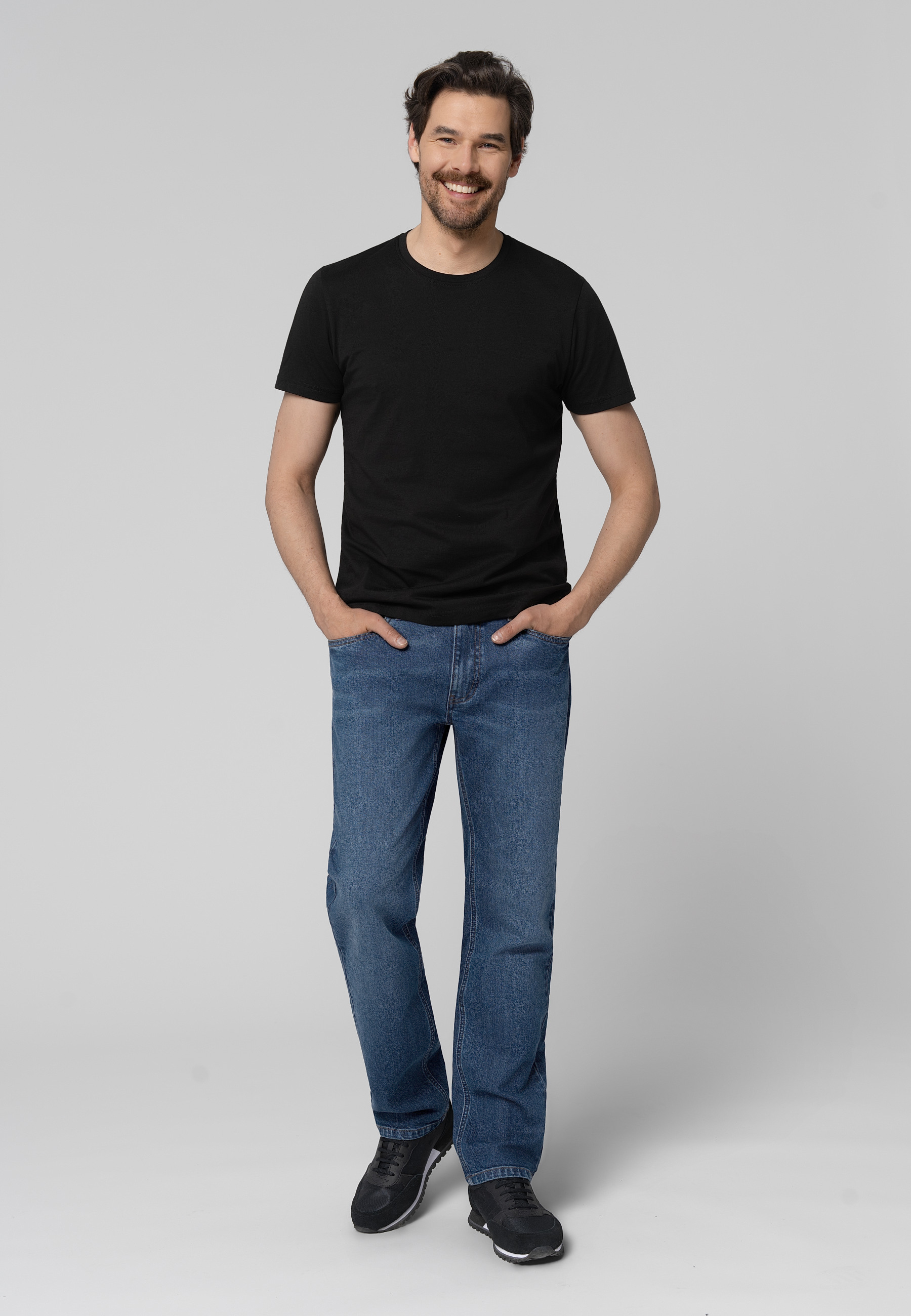 Granatowe jeansy, Regular Fit, D-JERRY