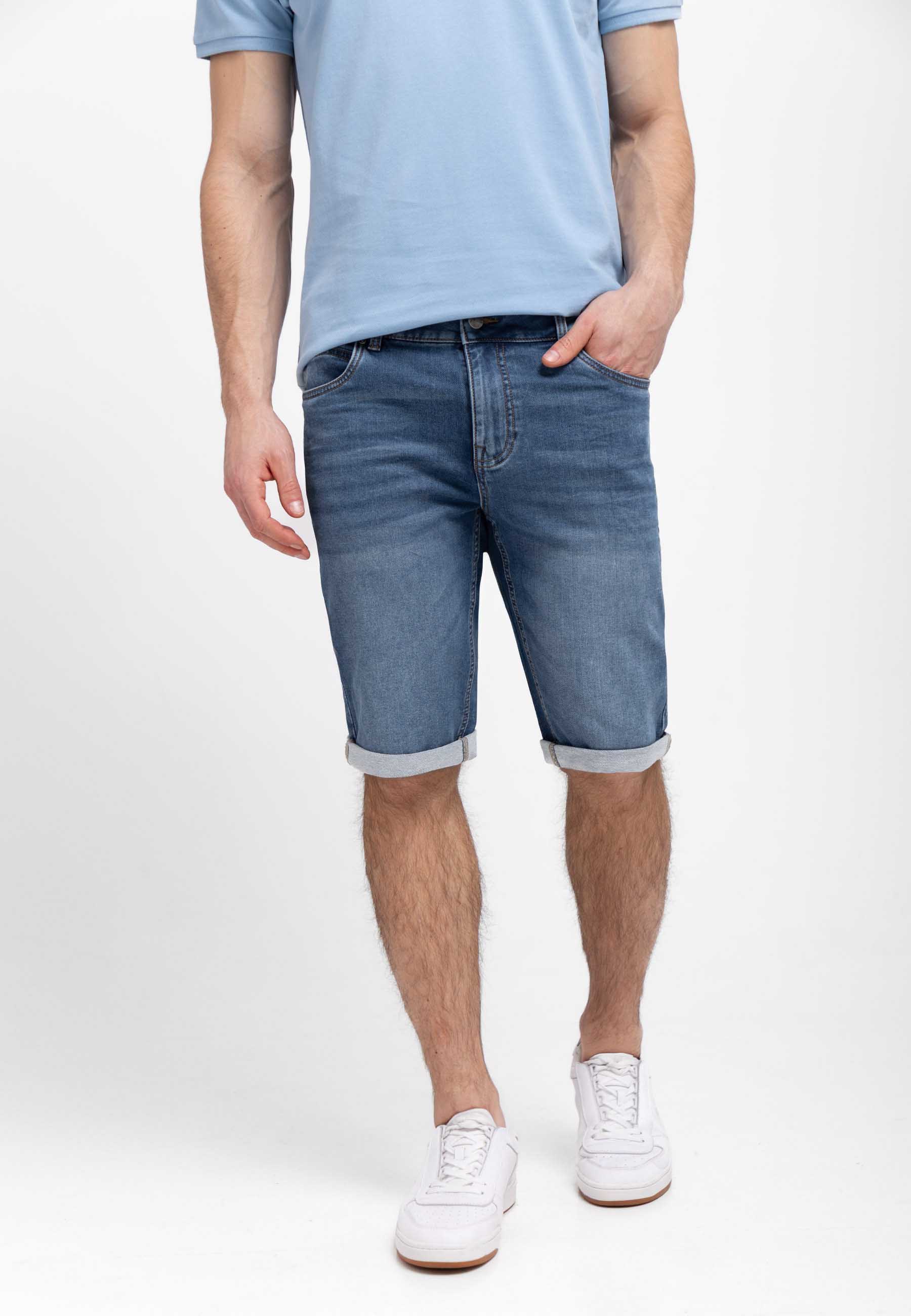 Ciemnoniebieskie dżinsowe szorty E-MEXT