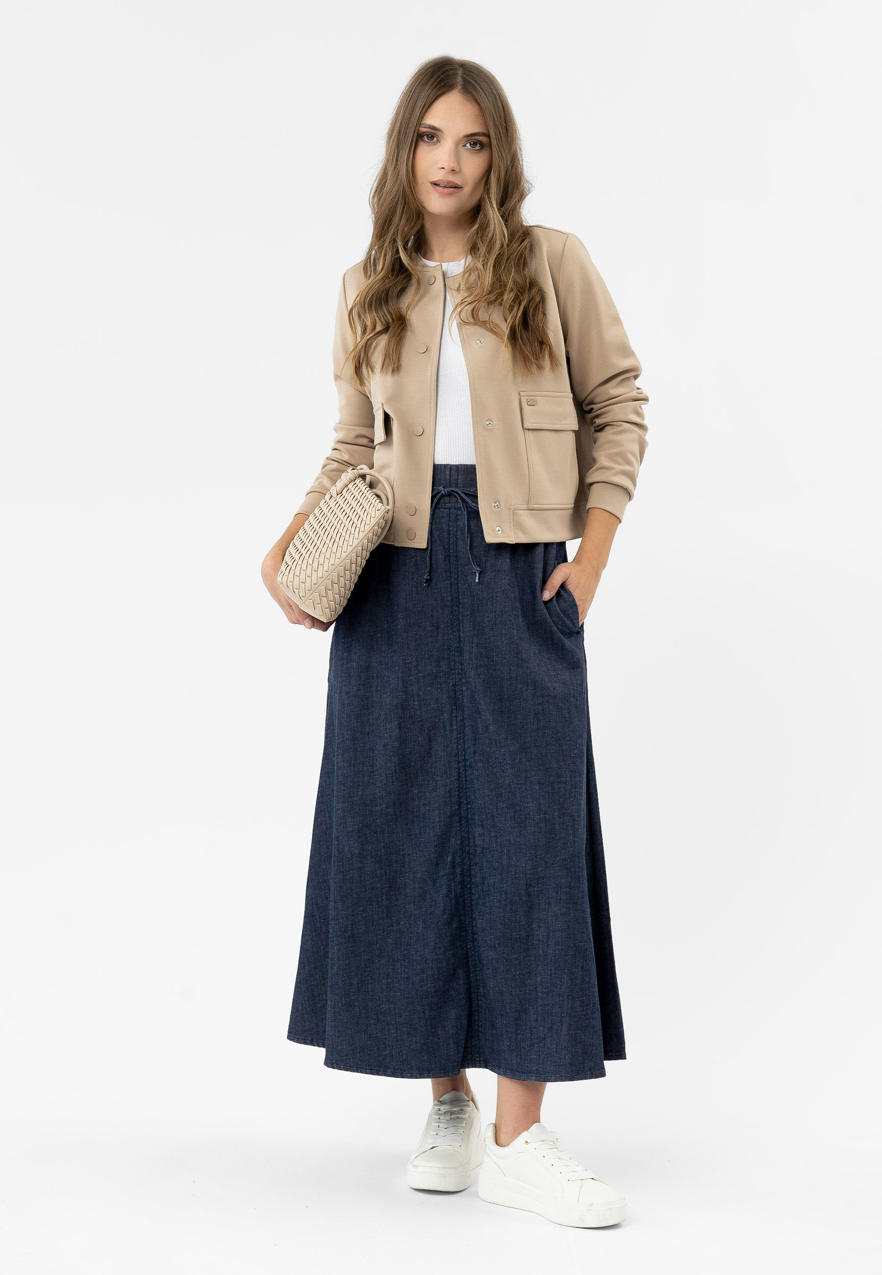 Długa spódnica jeansowa G-TEXI