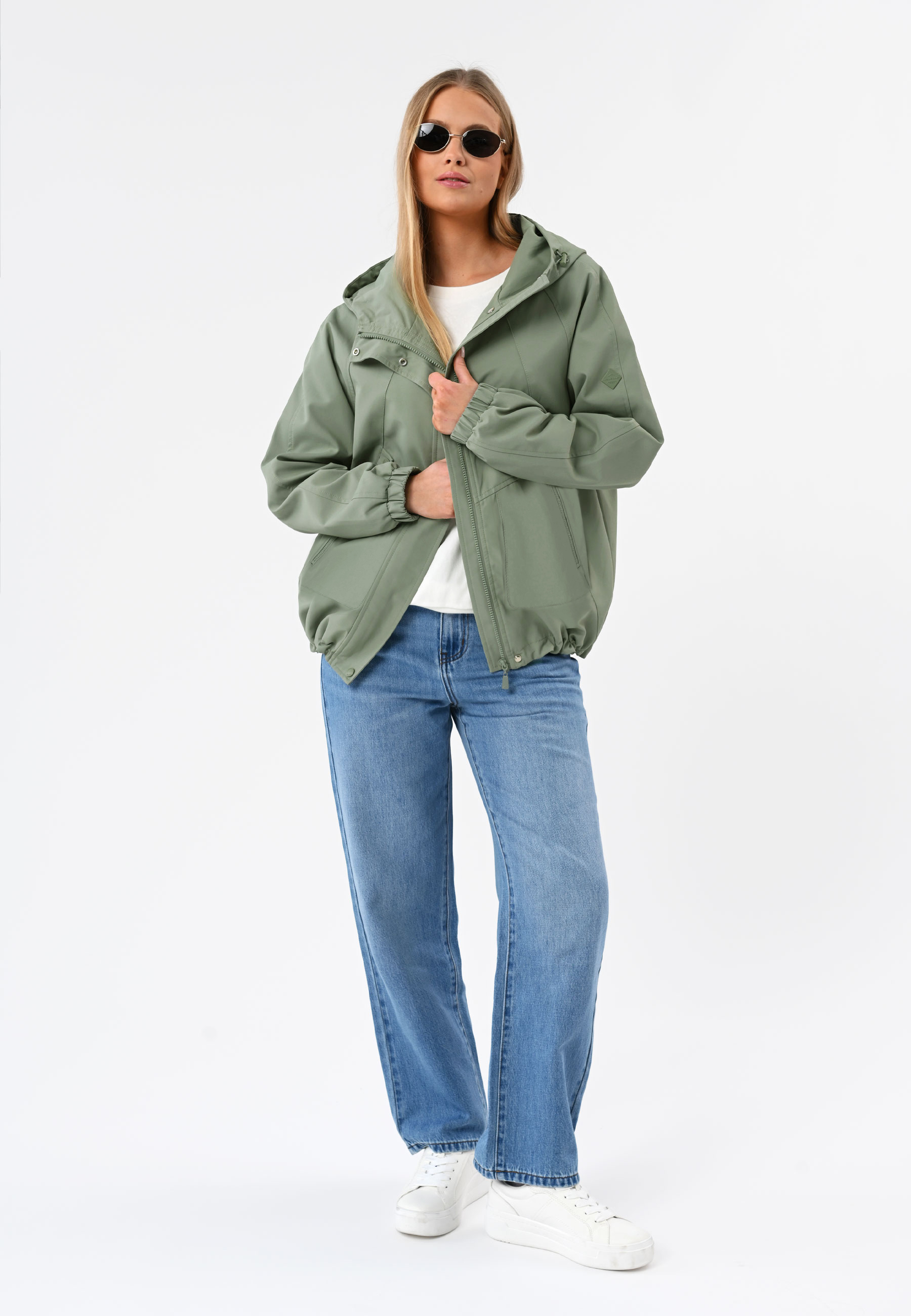 Luźna kurtka z kapturem J-AFINIS