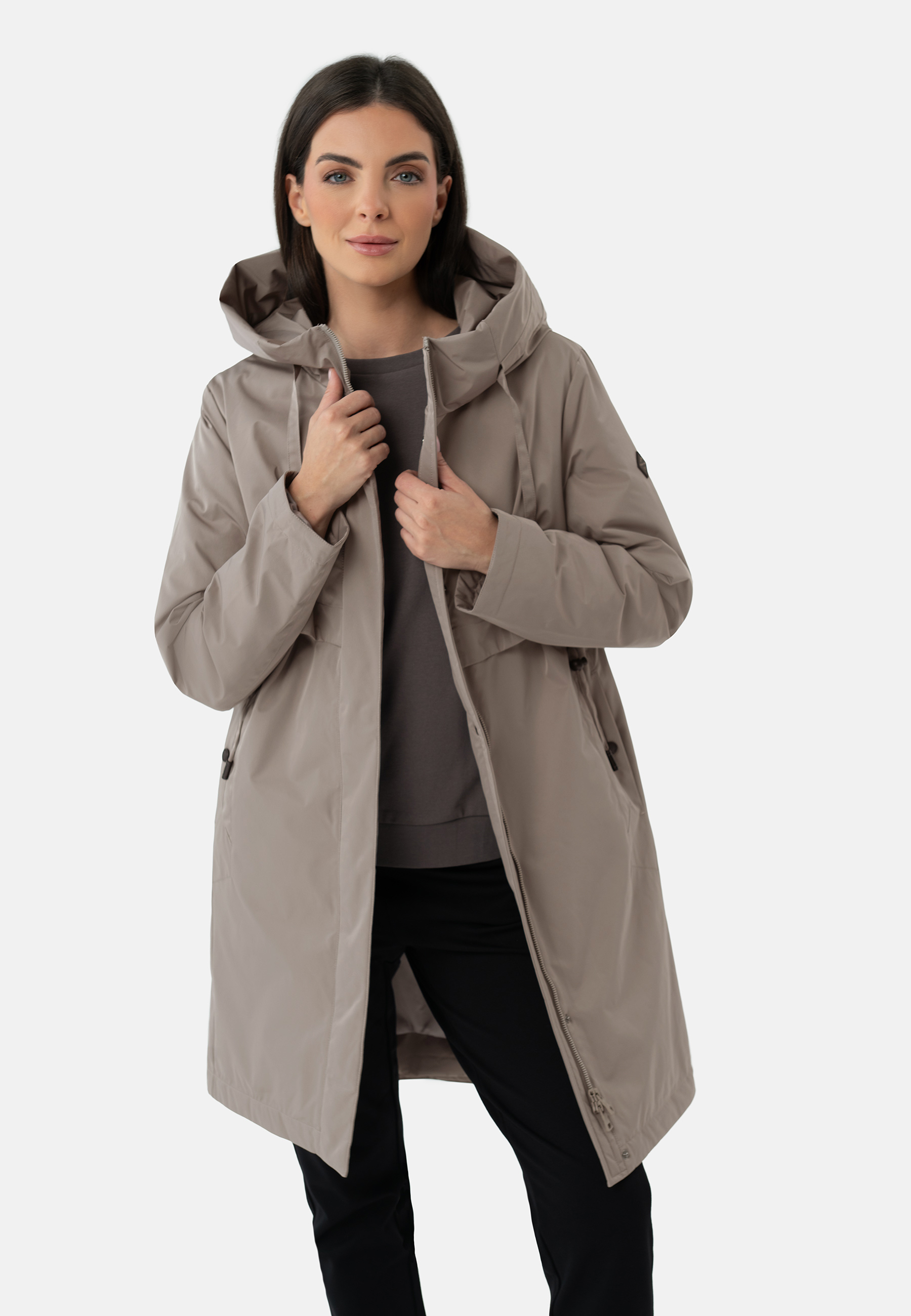 Płaszcz damski z kapturem J-AGATE