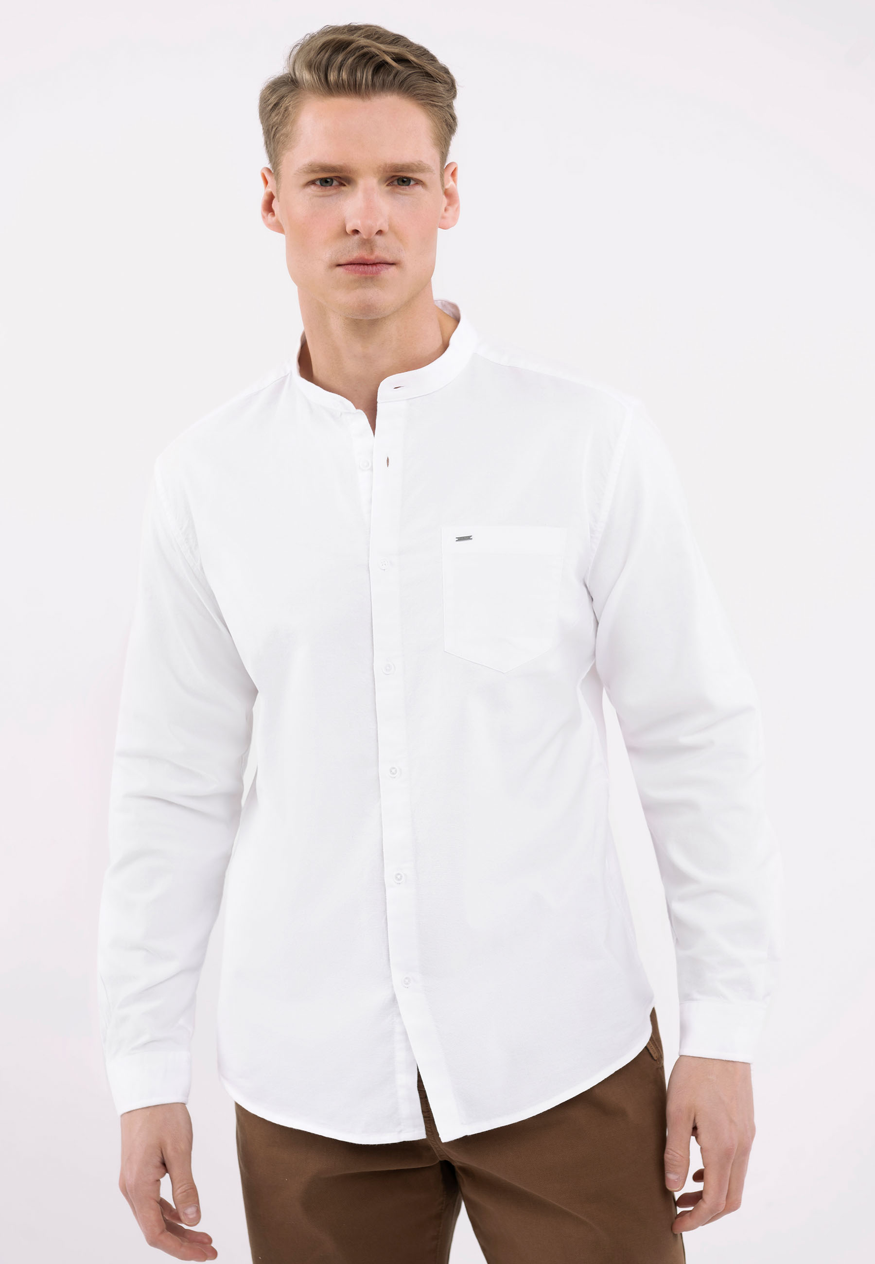 Koszula ze stójką, Slim Fit, K-LANGE