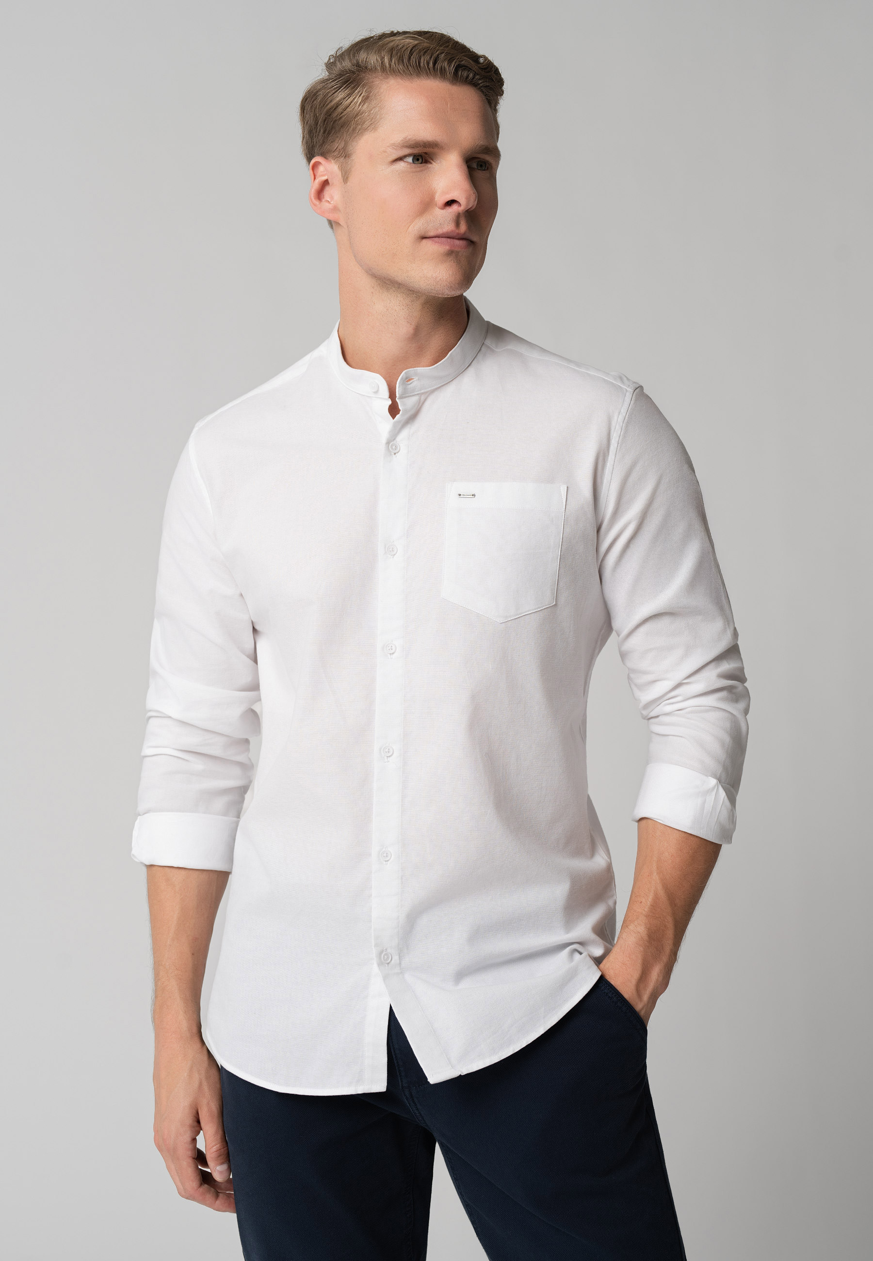 Koszula ze stójką, Slim Fit, K-LANGE