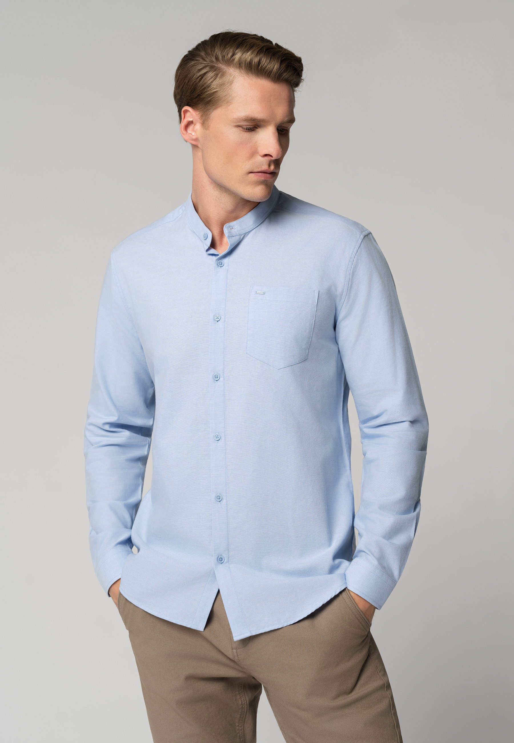 Koszula ze stójką, Slim Fit, K-LANGE