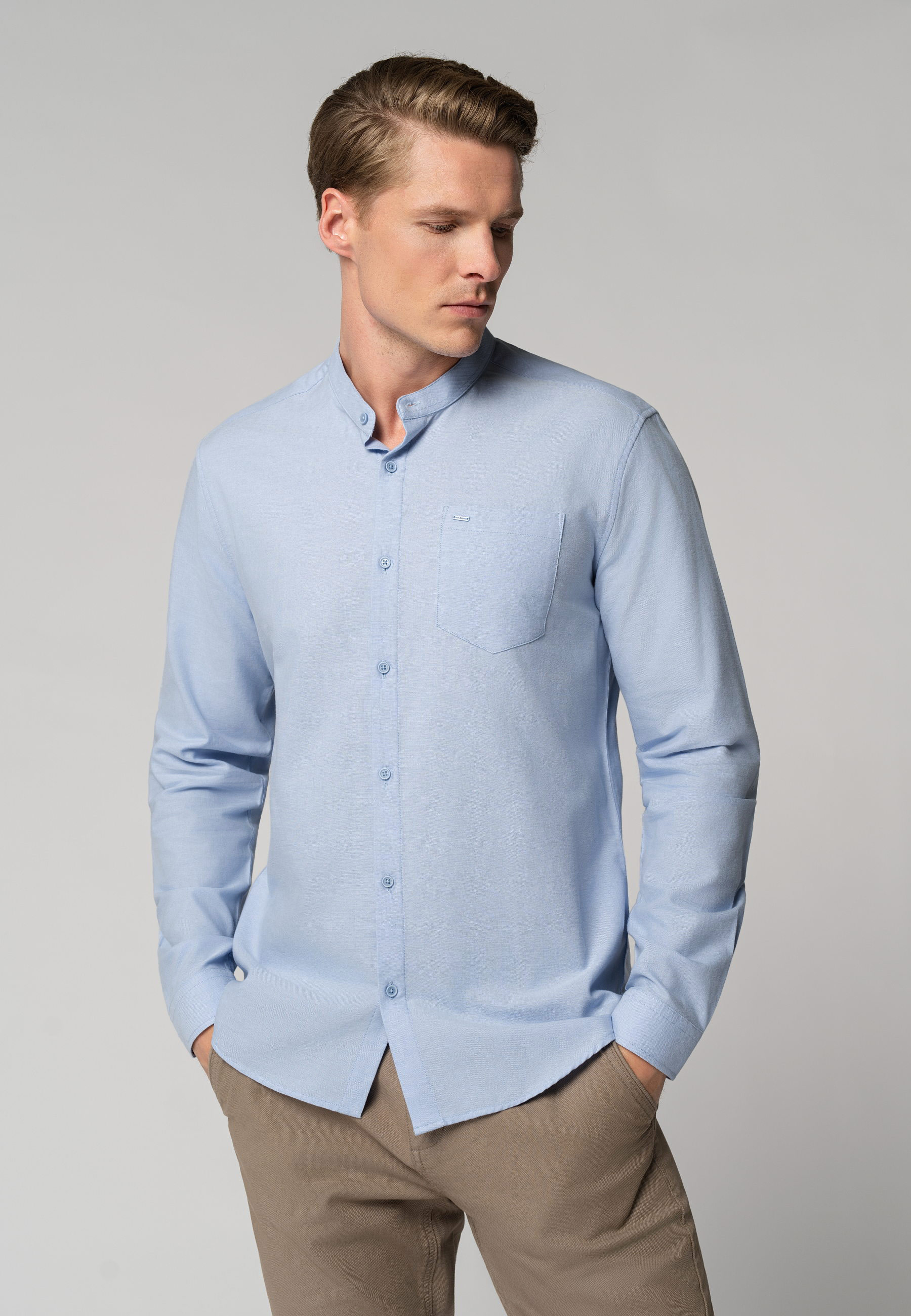 Koszula ze stójką, Slim Fit, K-LANGE
