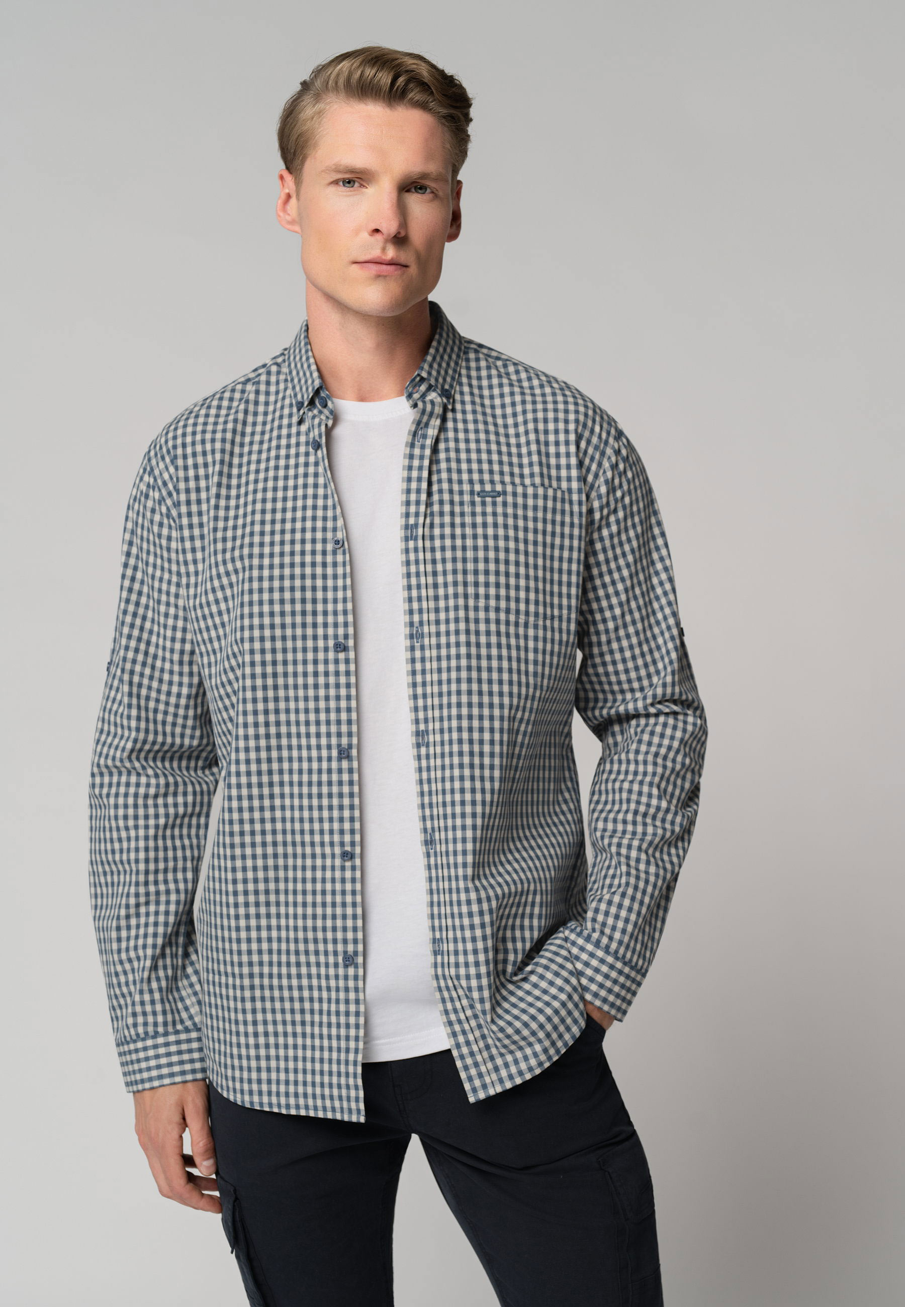 Koszula w kratkę, Slim Fit, K-SOLIS