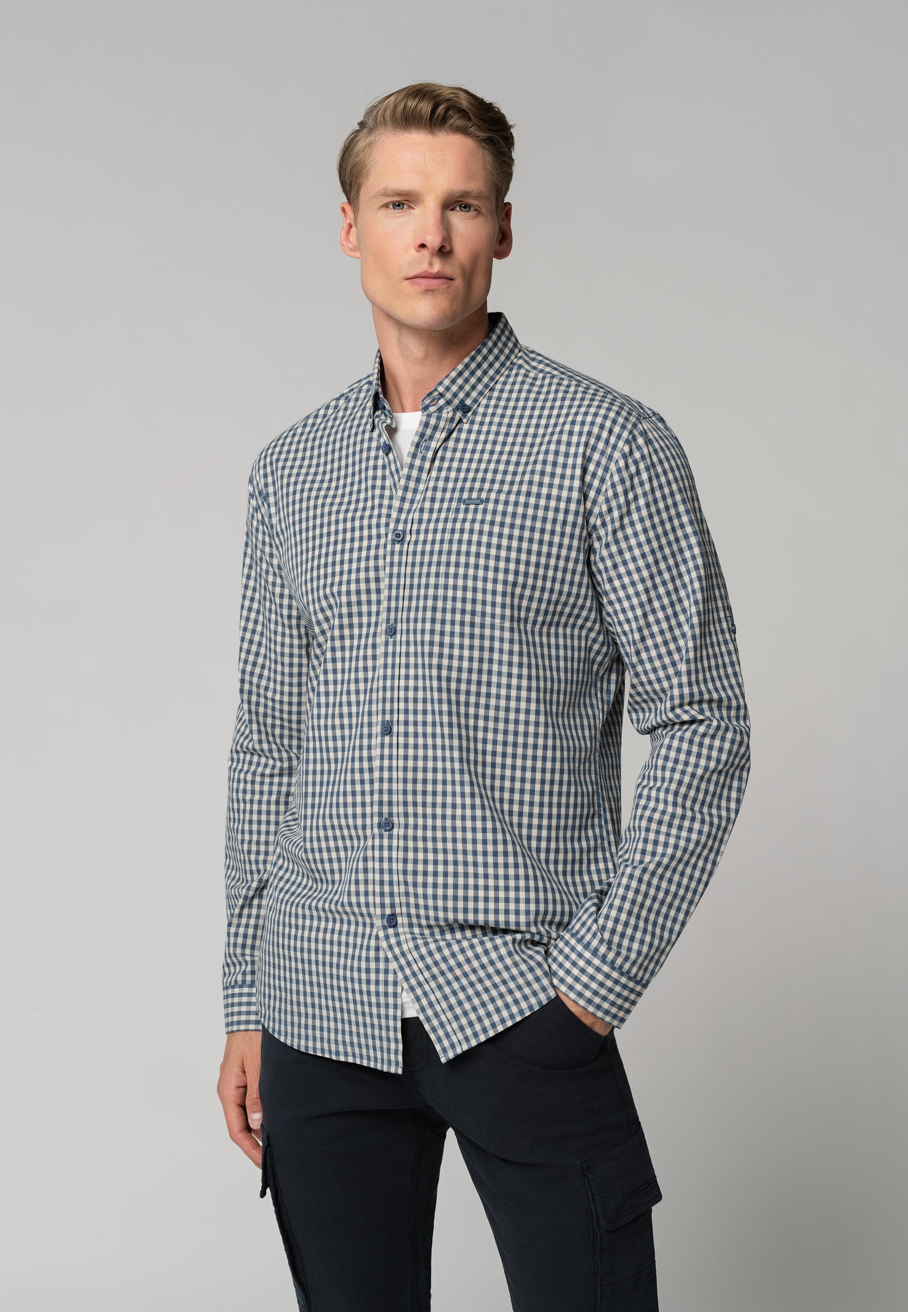 Koszula w kratkę, Slim Fit, K-SOLIS