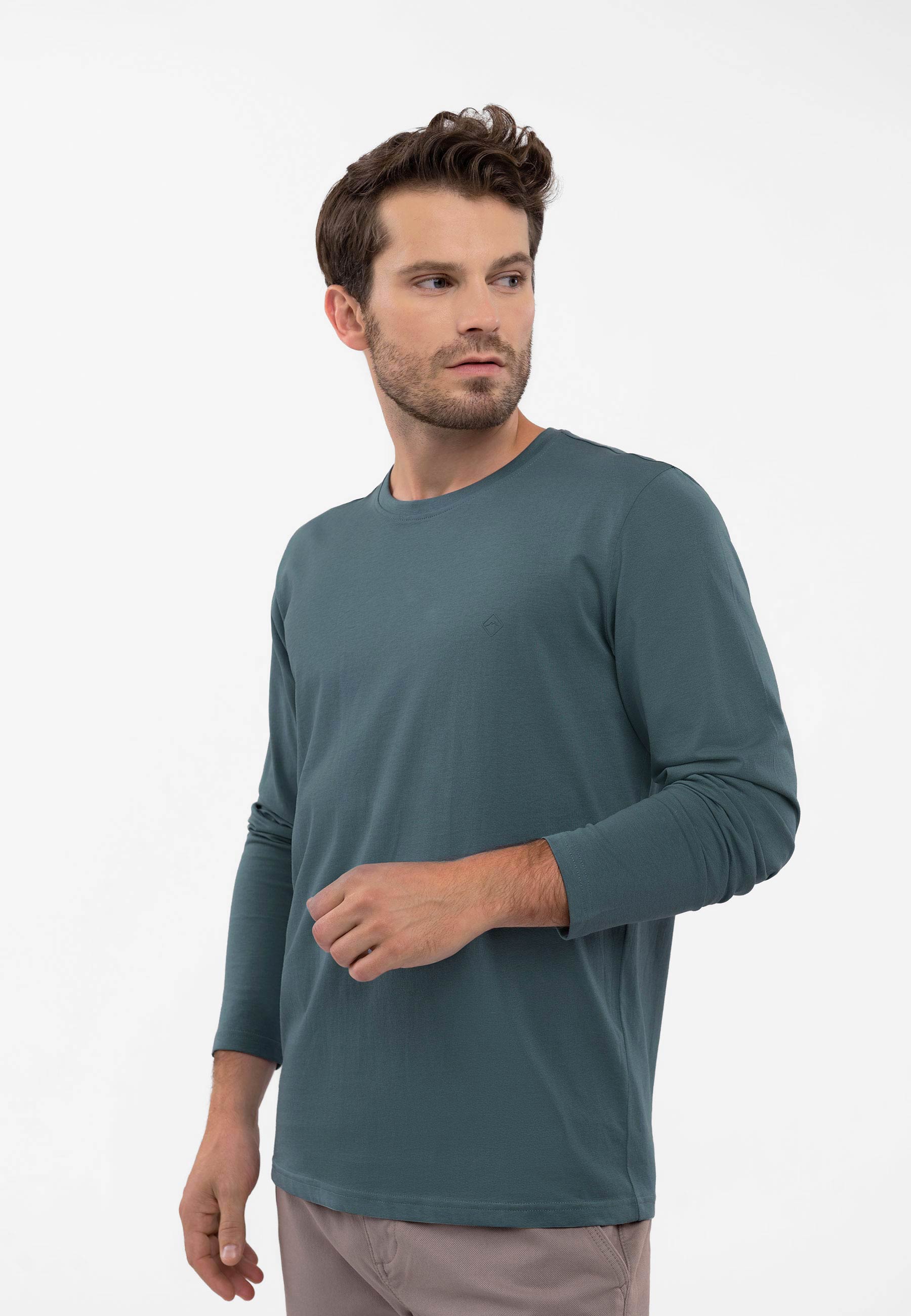 Denimowy longsleeve L-HALS