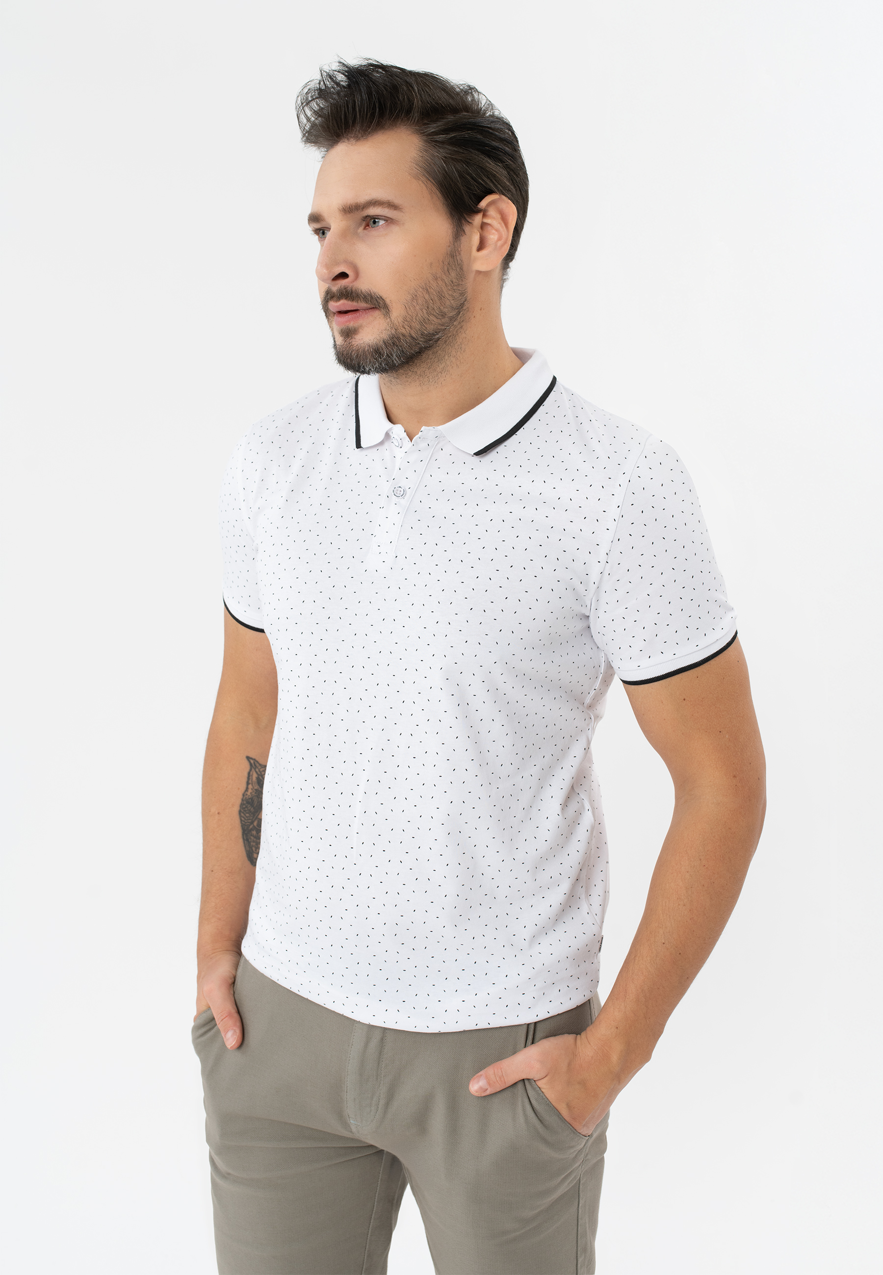 Polo męskie z wzorem O-GLACIER