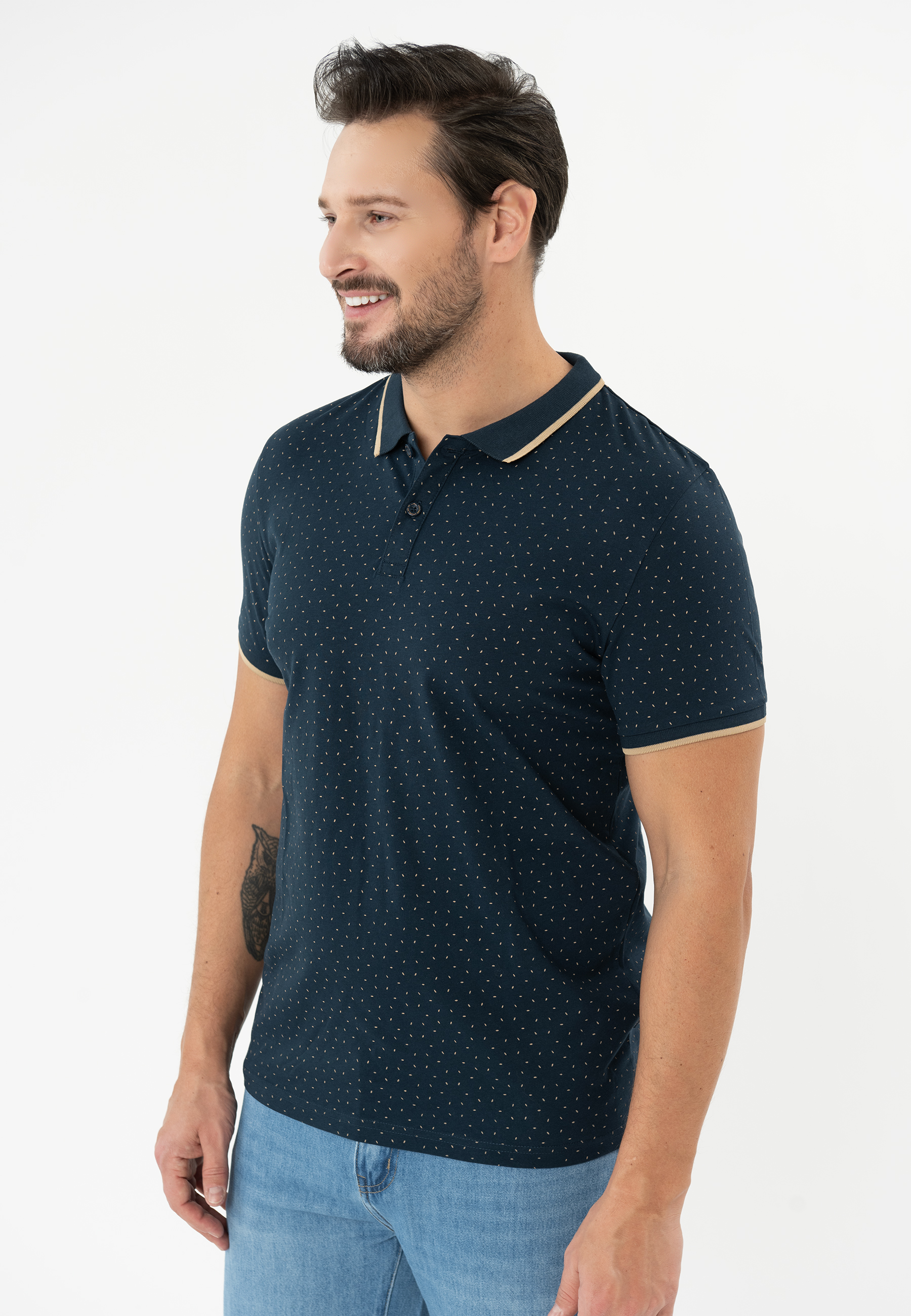 Polo męskie z wzorem O-GLACIER