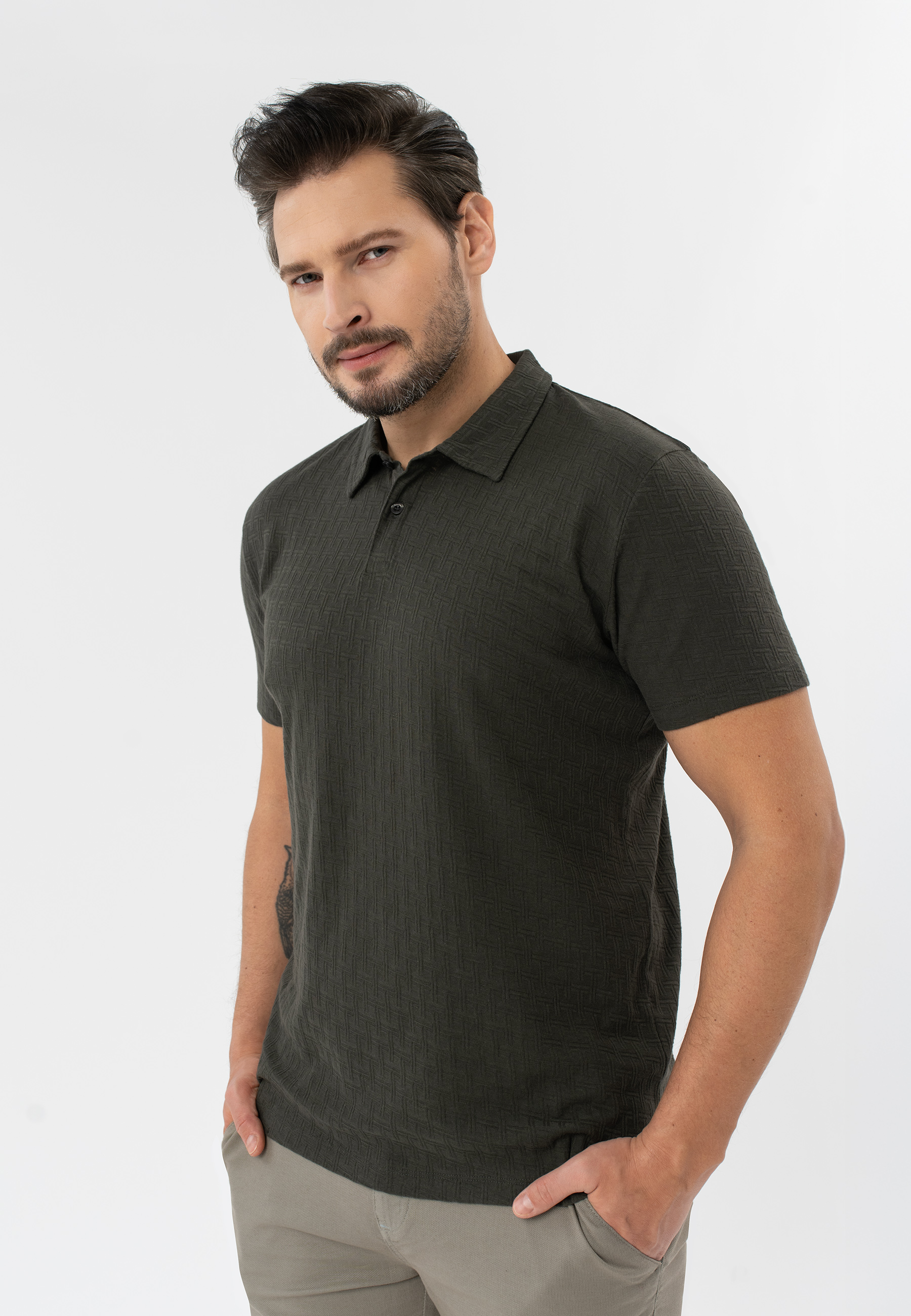 Koszulka polo ze strukturą O-LARIX