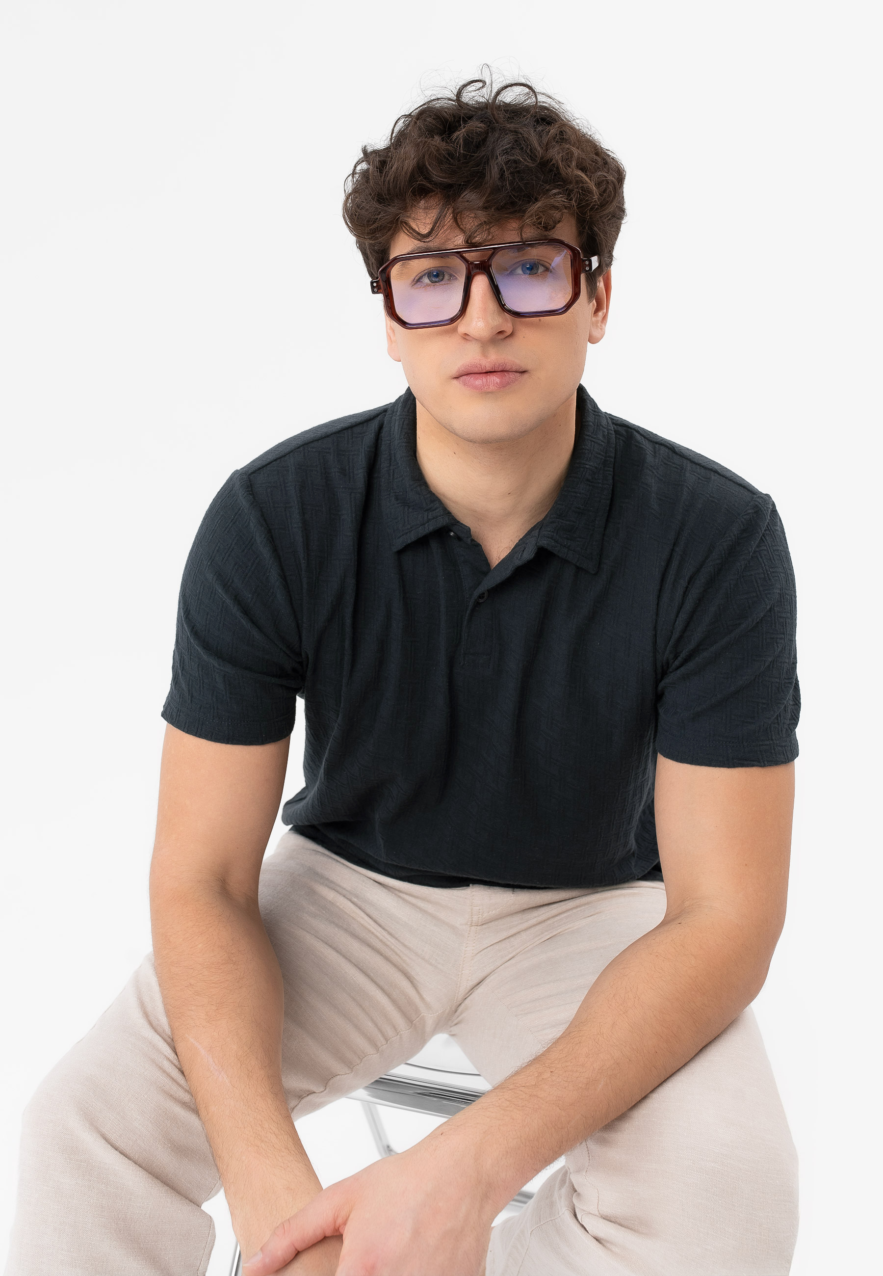 Koszulka polo ze strukturą O-LARIX