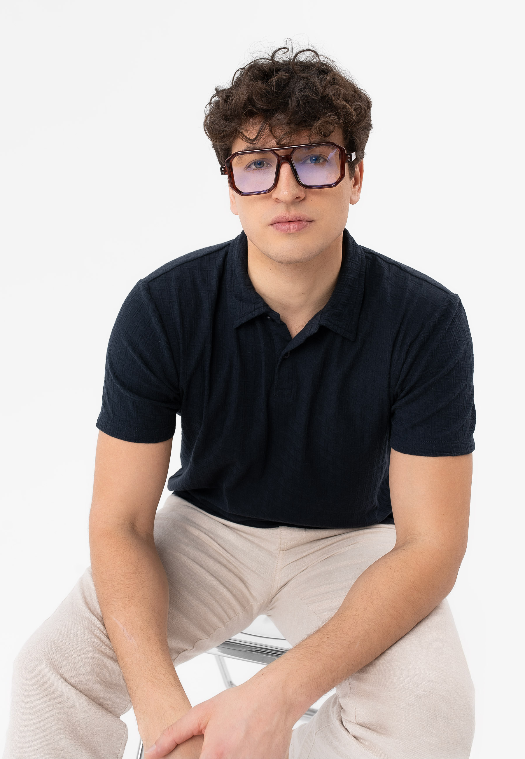 Koszulka polo ze strukturą O-LARIX