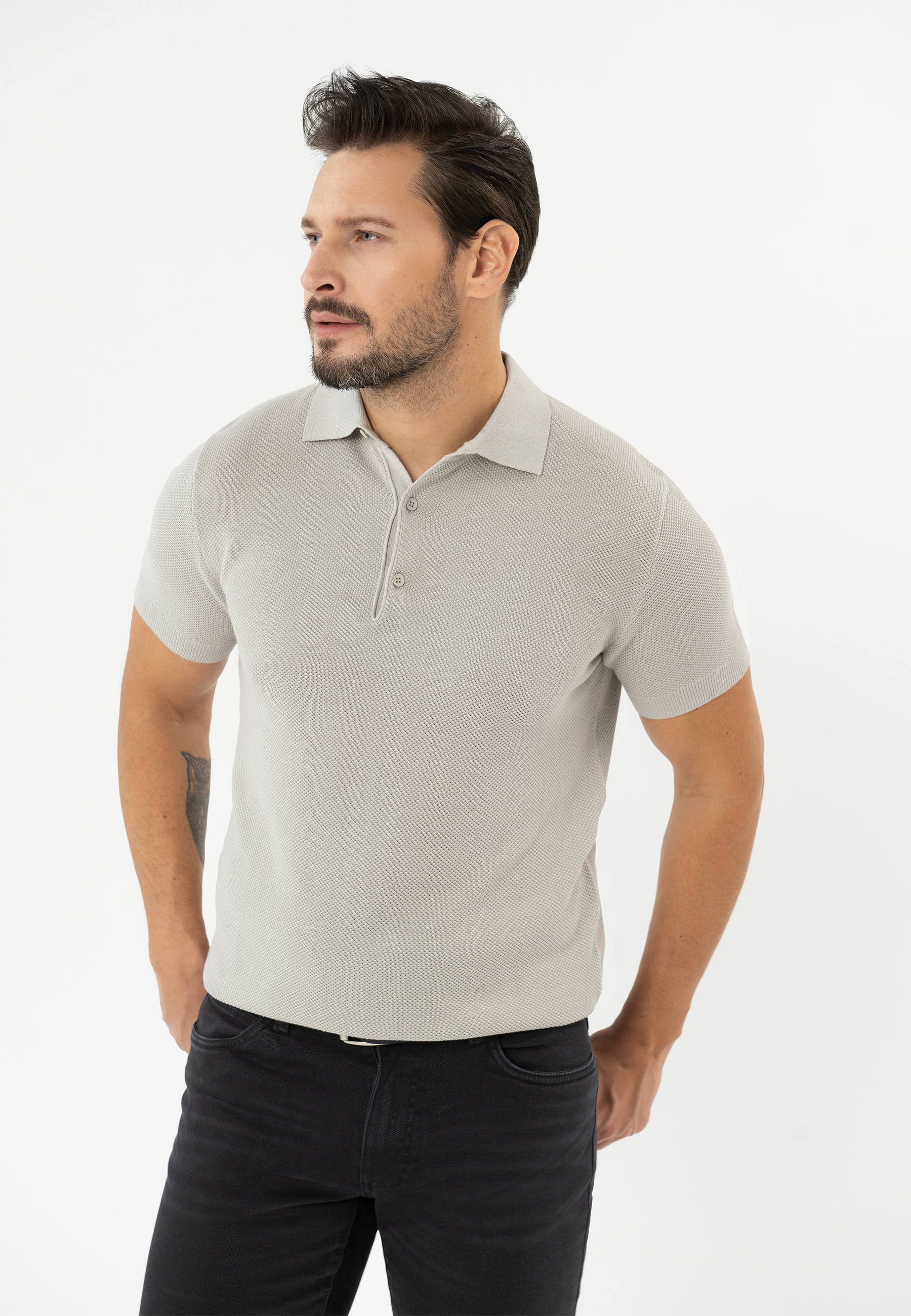 Dzianinowe polo męskie O-LIZAR