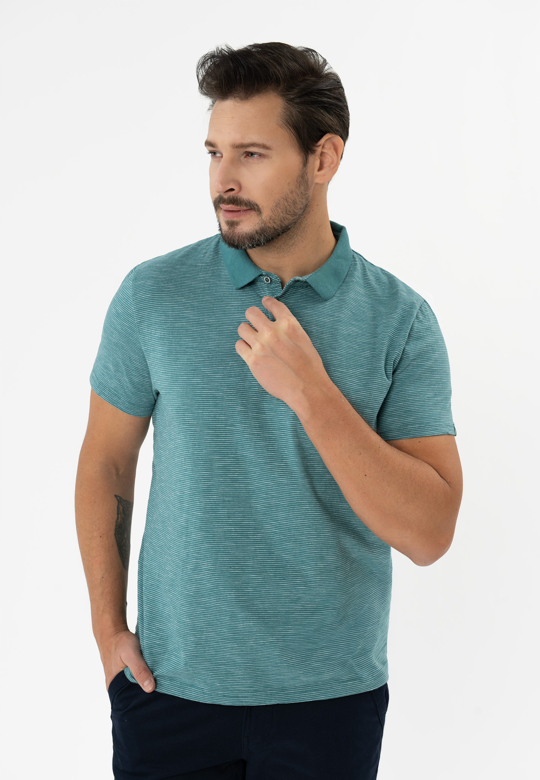 Koszulka polo w paski O-MANGO