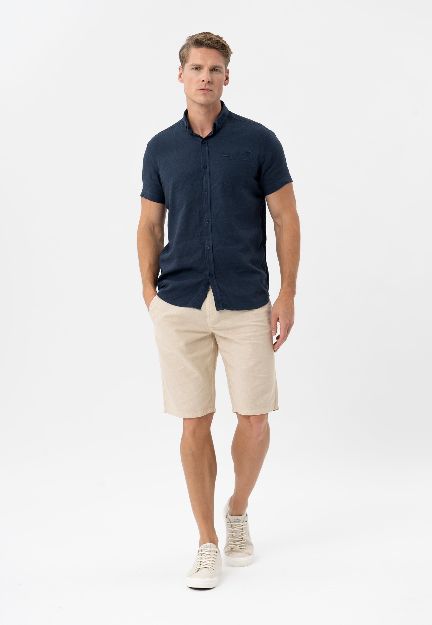 Lniane szorty, Regular Fit, P-GOUDS