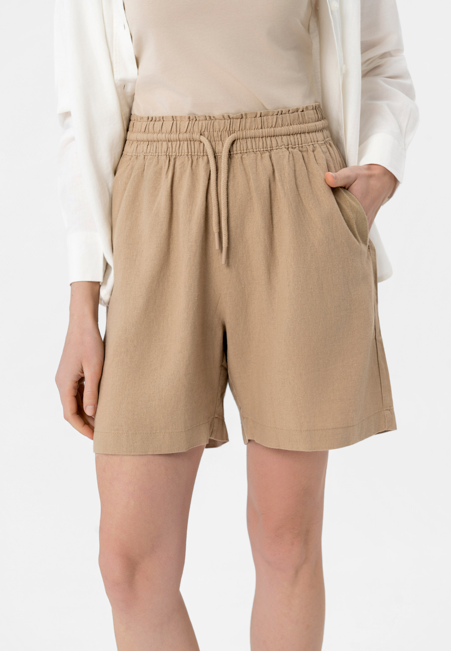 Szorty z lnem P-MEDIA