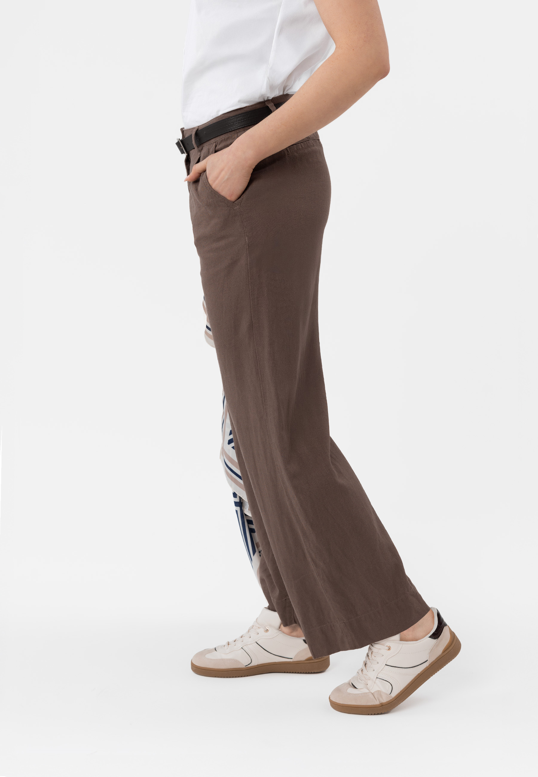 Spodnie z lnem R-GITTA