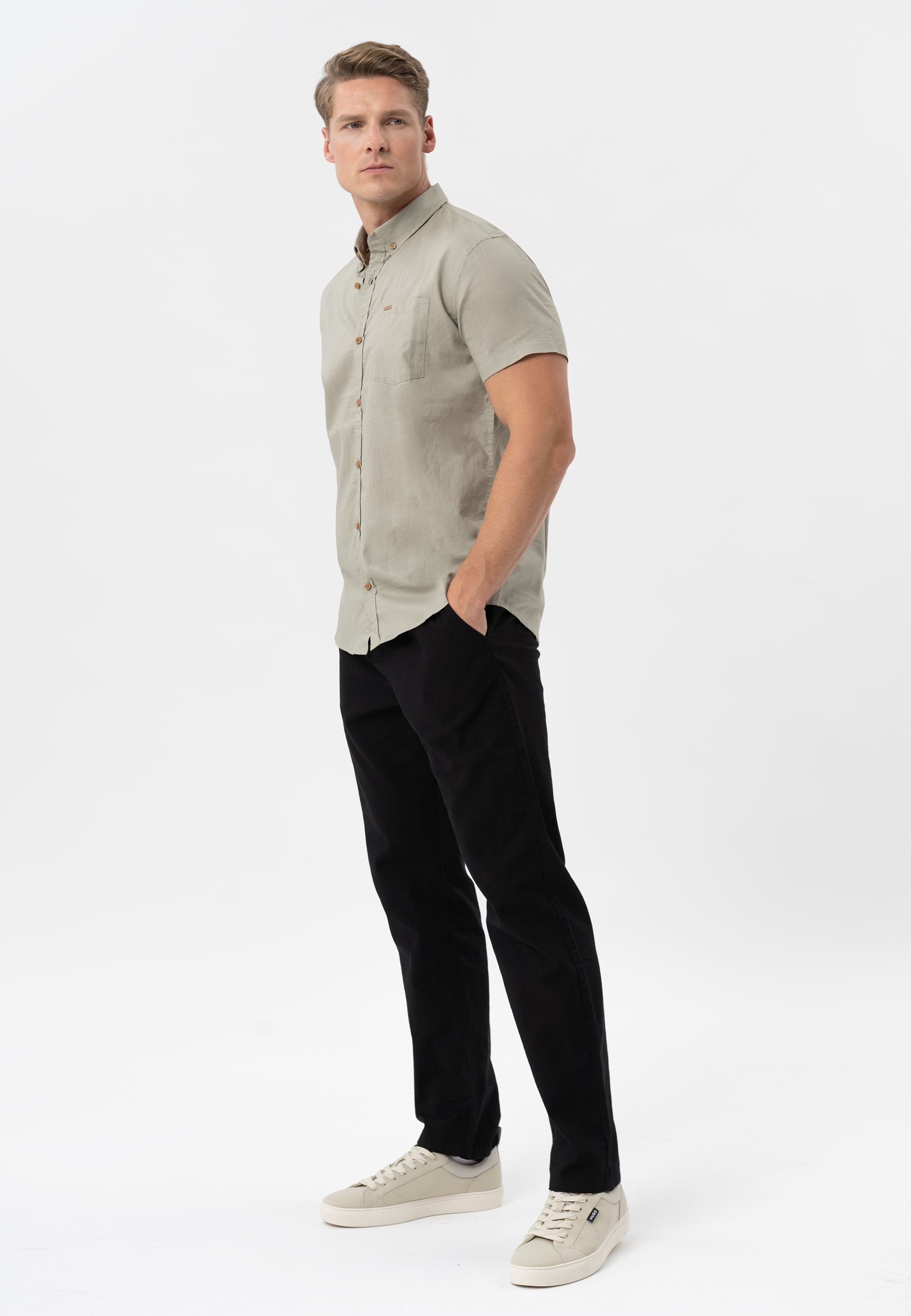 Letnie spodnie z lnem R-LEMAR