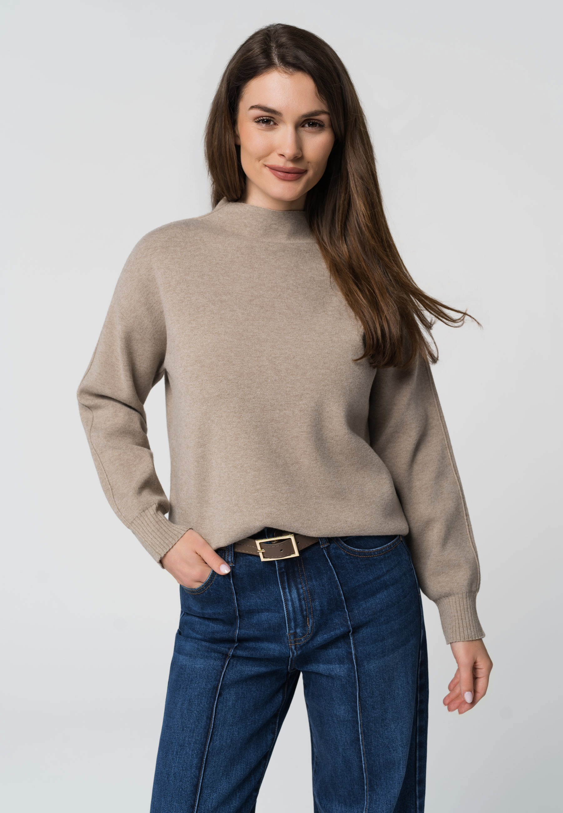Sweter z półgolfem S-SARA