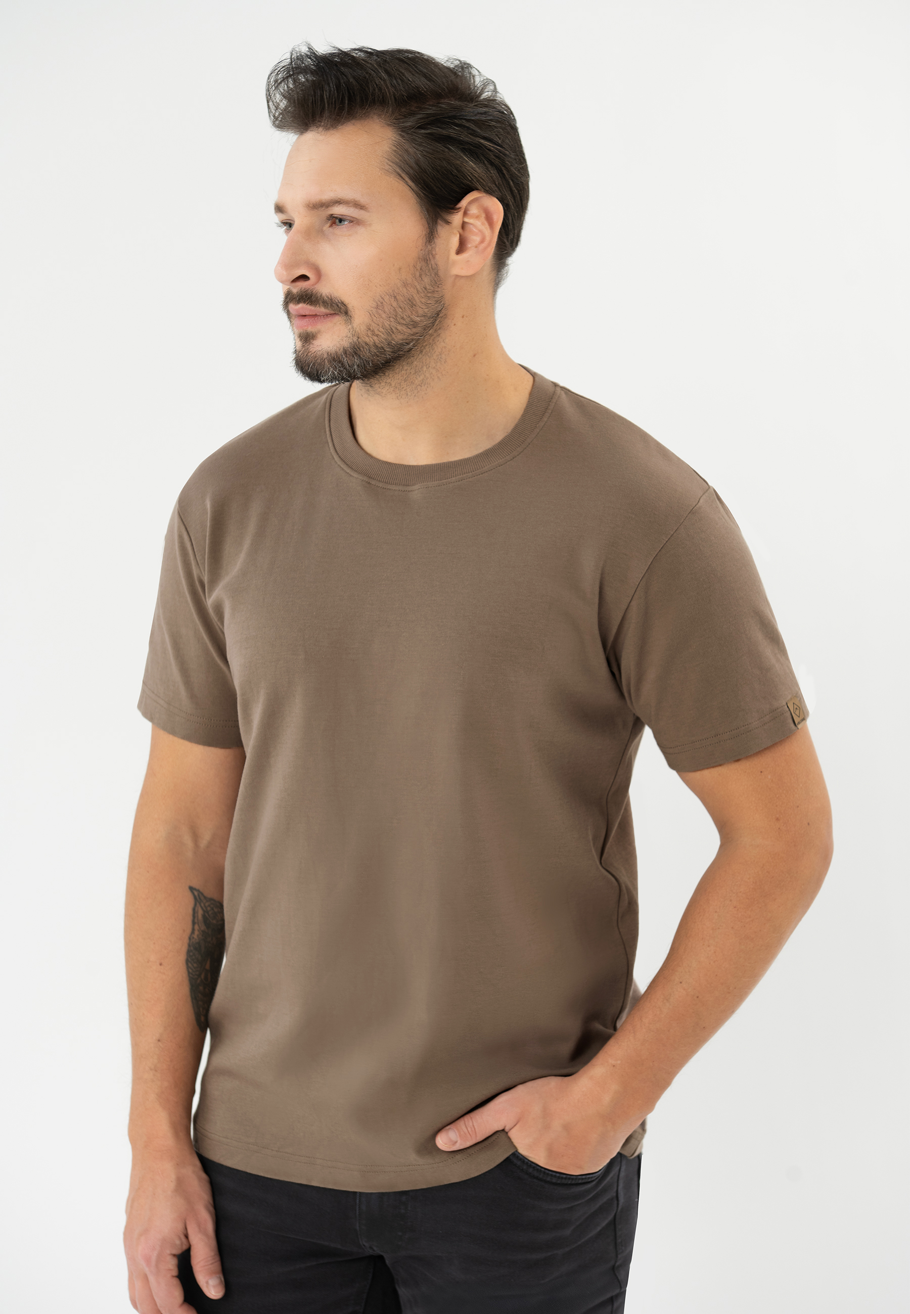 Gładki t-shirt, Comfort Fit, T-BAS