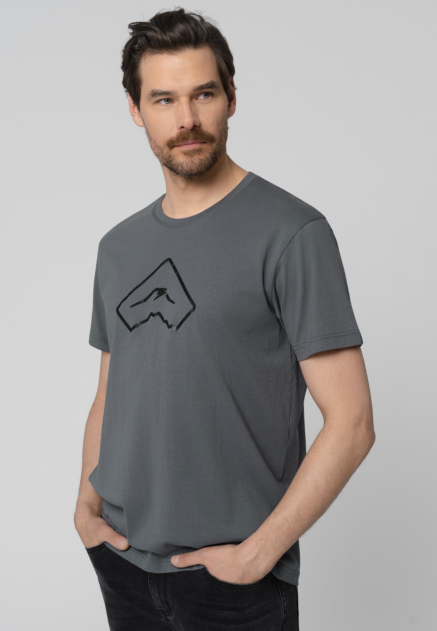 T-shirt z logo, Comfort Fit, T-CARB