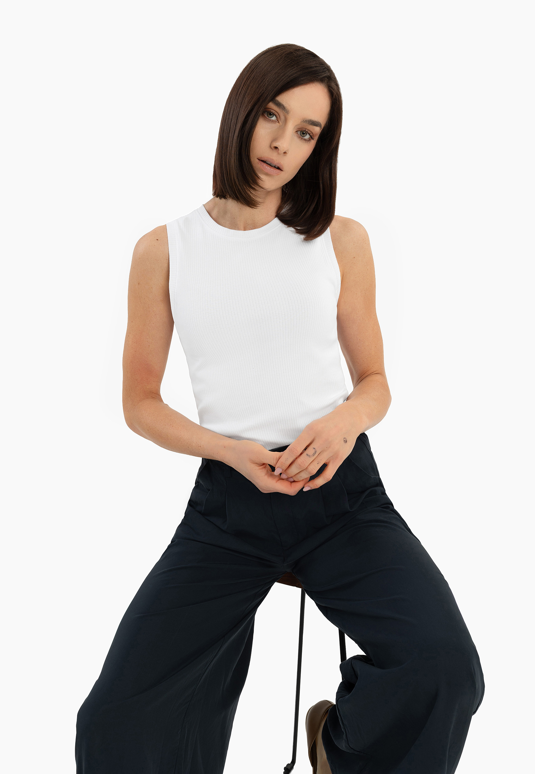 Prążkowany top, Slim Fit, T-DEMI