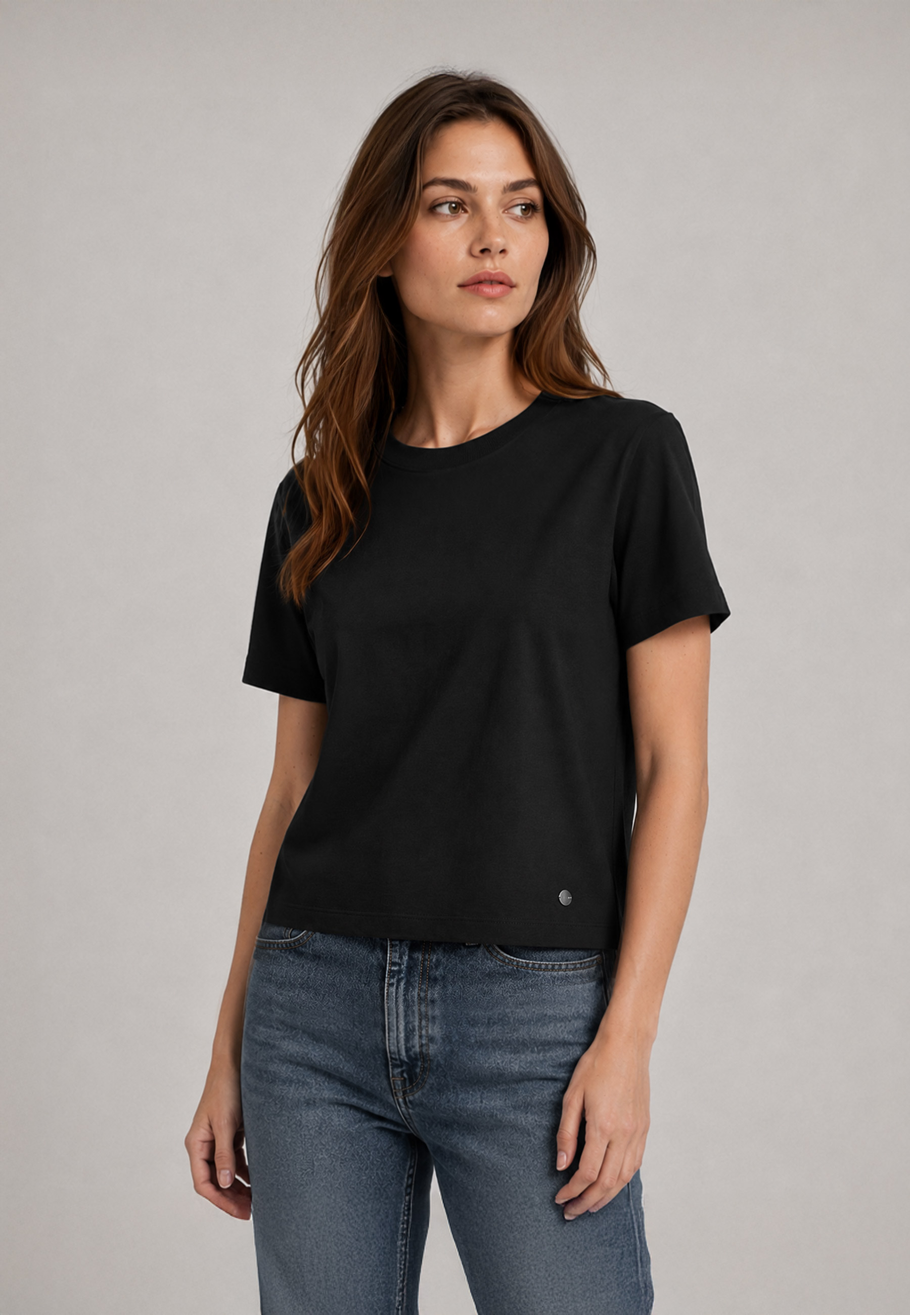 Gładka koszulka, Comfort Fit, T-LENI