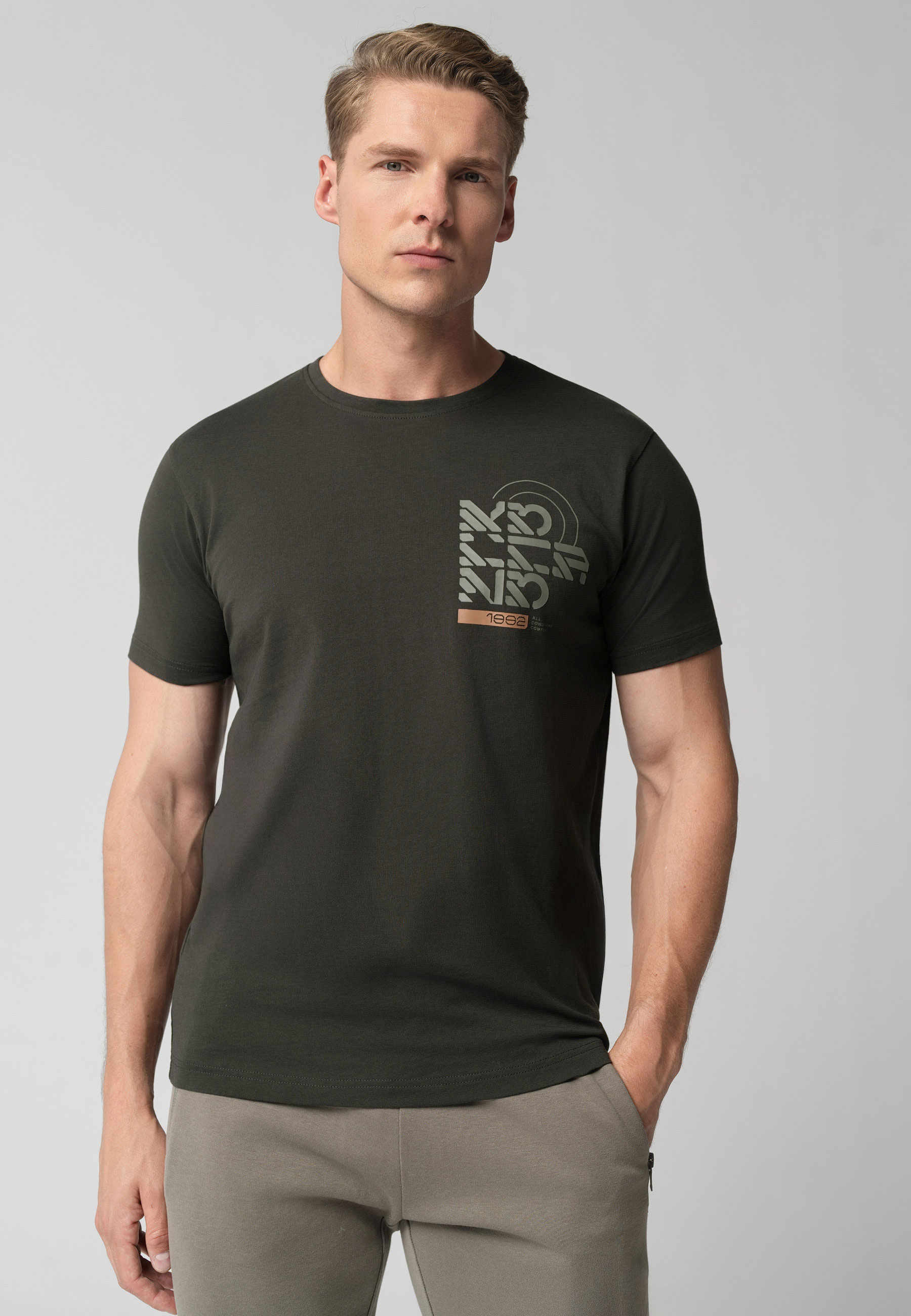 T-shirt khaki T-RINE