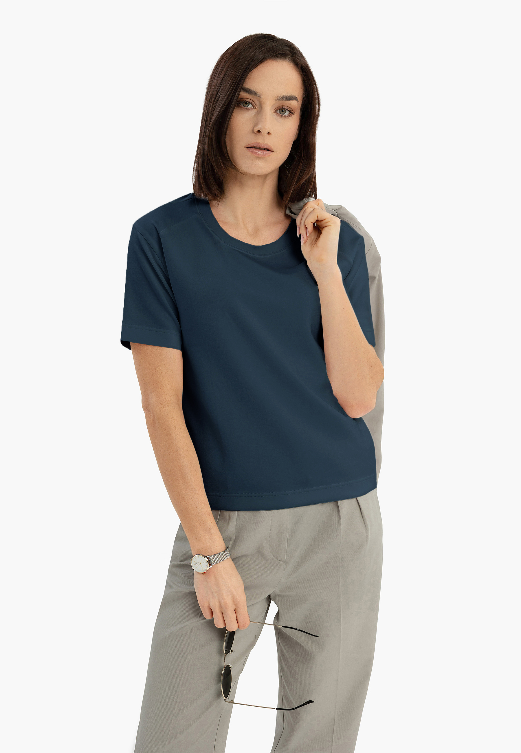 Ciemnoniebieska bluzka z modalu TM-ELI