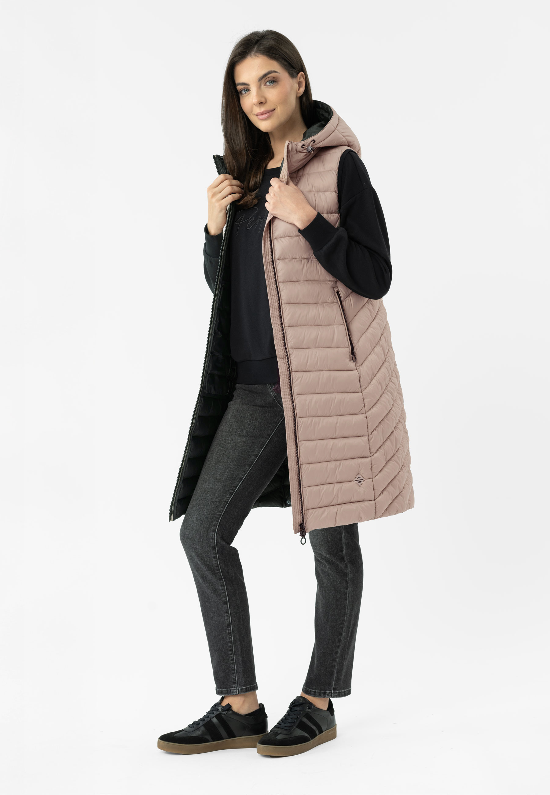 Długi bezrękawnik V-CLARA